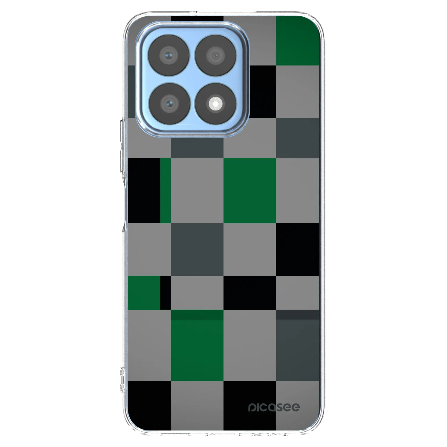 Picasee Honor X8a Hülle - Transparentes Silikon - Block Grid