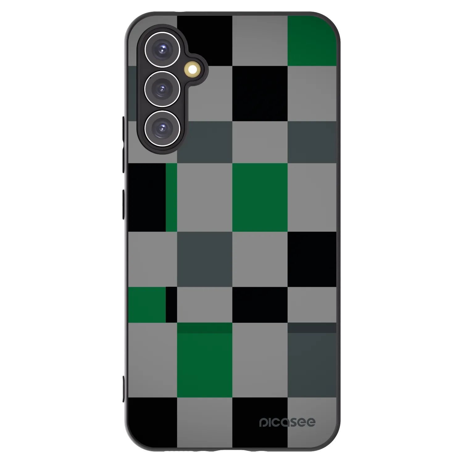 Picasee Samsung Galaxy A34 5G A346B Hülle - Schwarzes Silikon - Block Grid