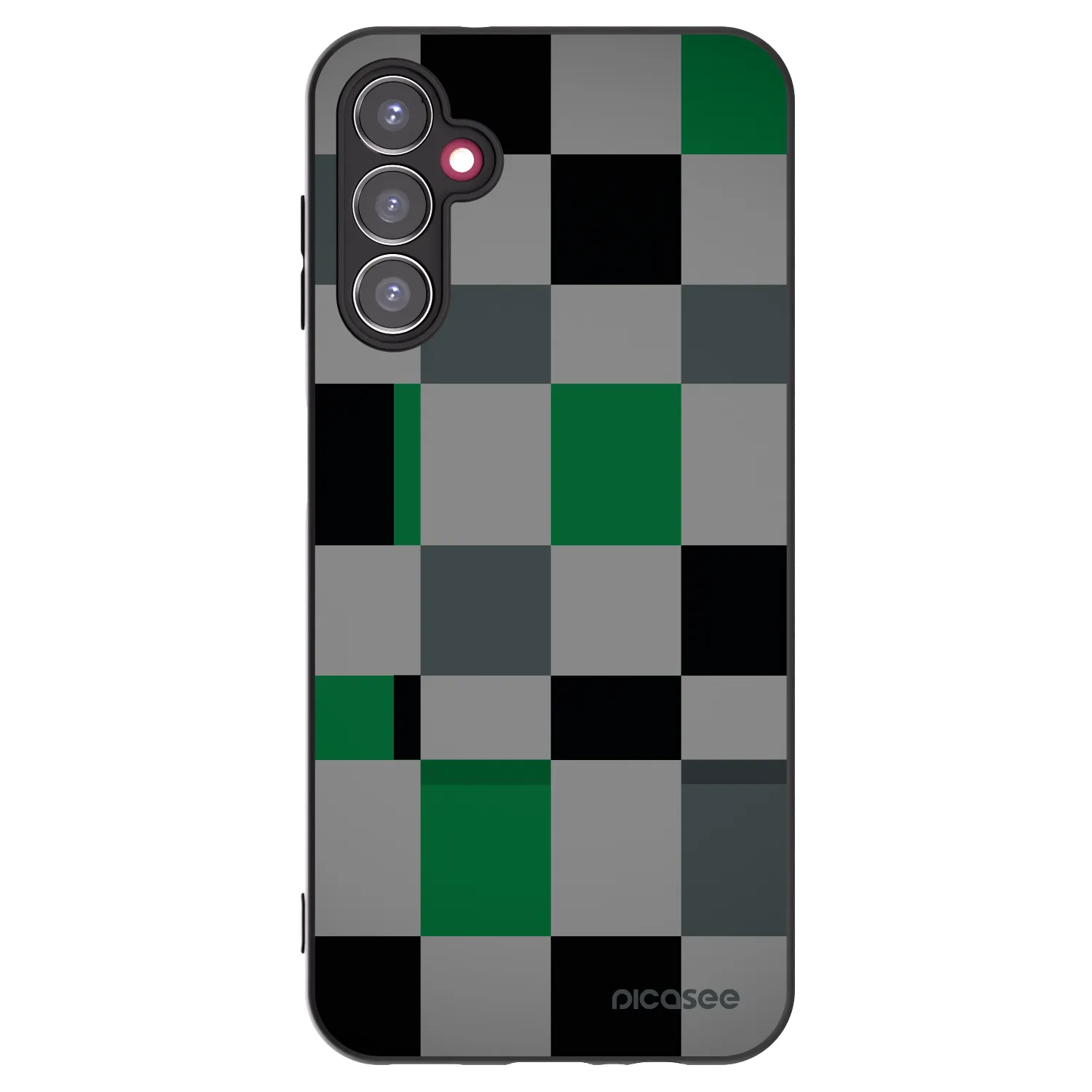 Picasee Samsung Galaxy A14 4G A145R Hülle - Schwarzes Silikon - Block Grid