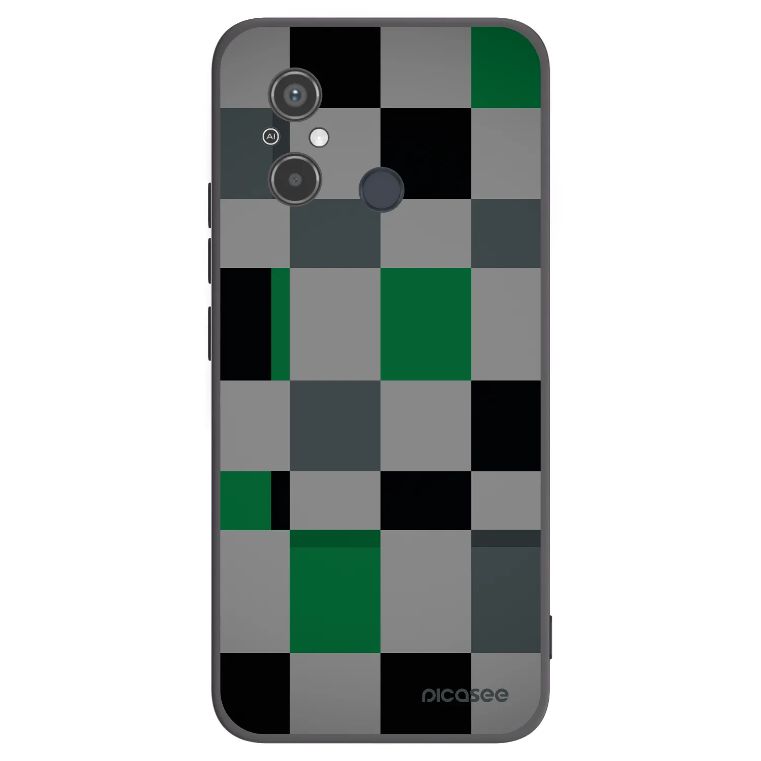 Picasee Xiaomi Redmi 12C Hülle - Schwarzes Silikon - Block Grid