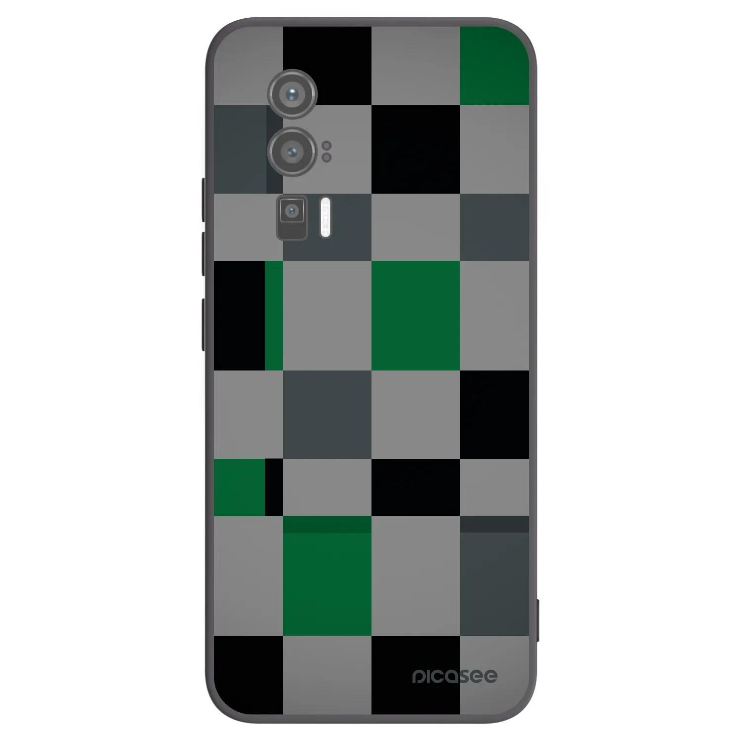Picasee Xiaomi Poco F5 Pro 5G Hülle - Schwarzes Silikon - Block Grid