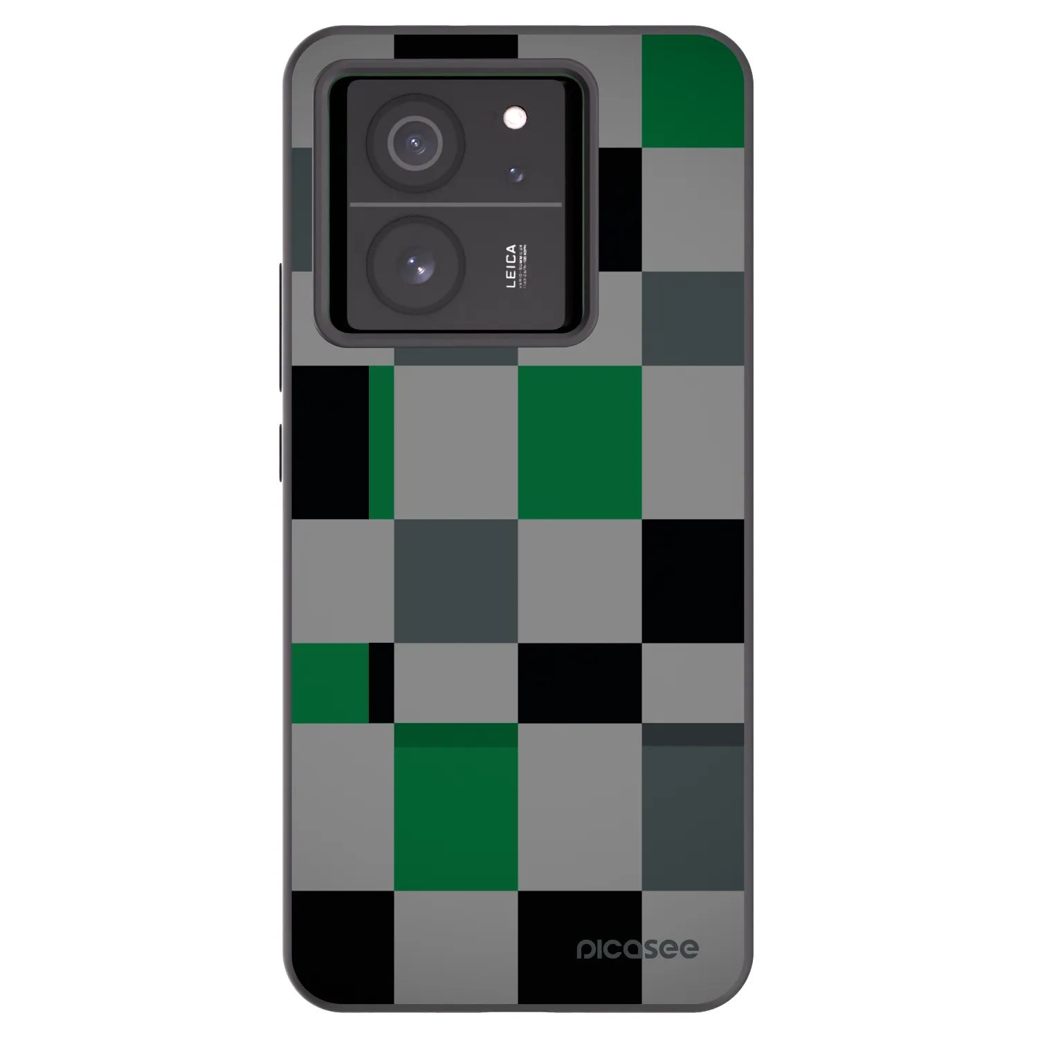 Picasee Xiaomi 13T Hülle - Schwarzes Silikon - Block Grid