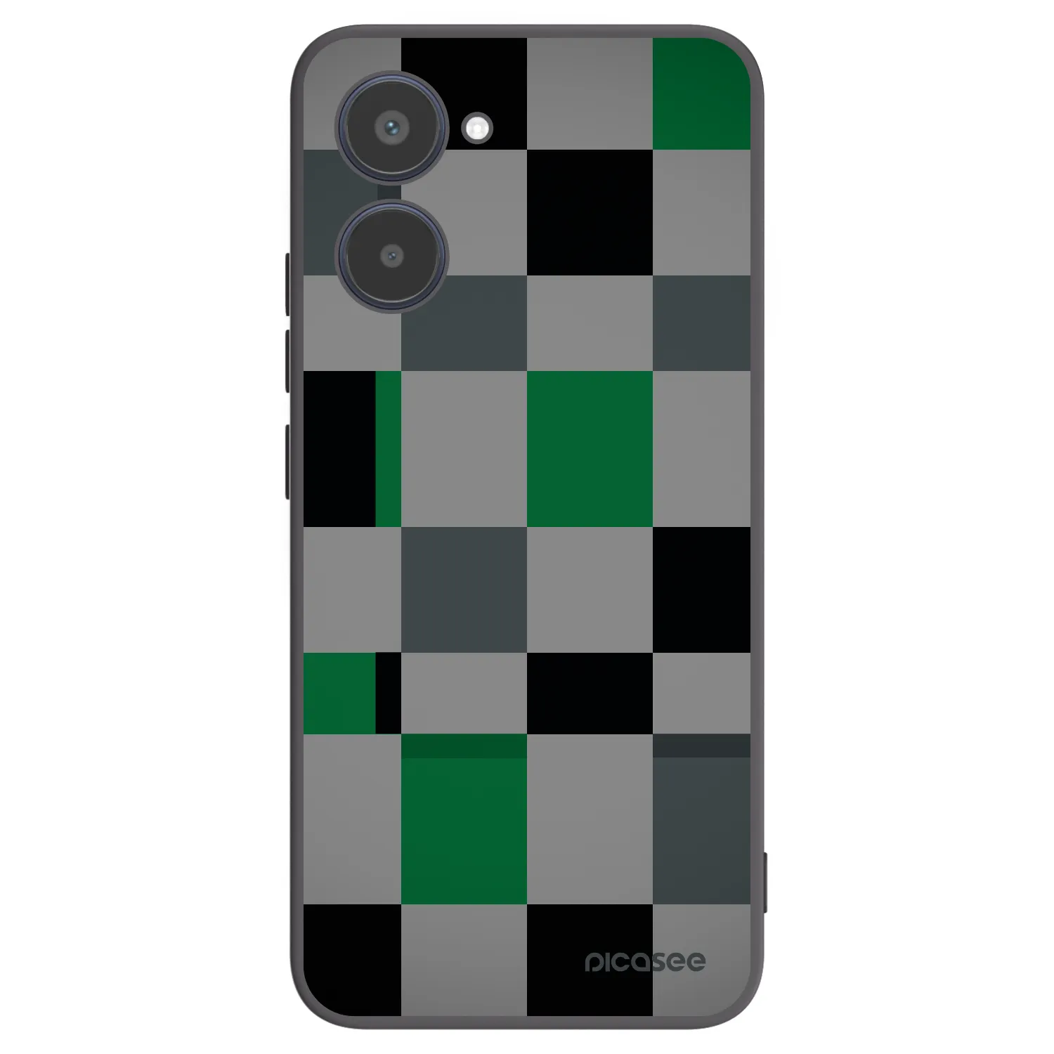 Picasee Realme 10 4G Hülle - Schwarzes Silikon - Block Grid