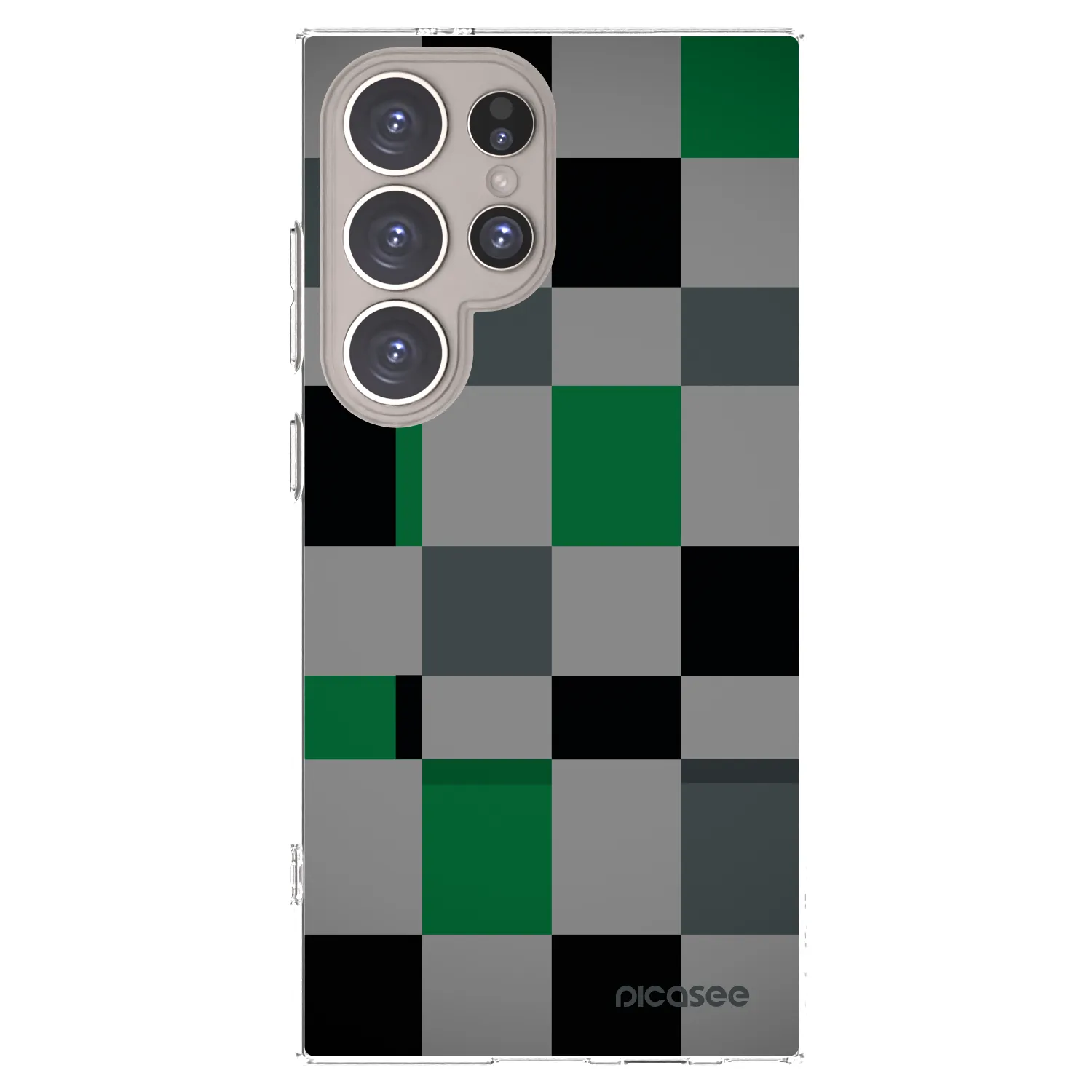 Picasee Samsung Galaxy S24 Ultra S928B 5G Hülle - Transparentes Silikon - Block Grid