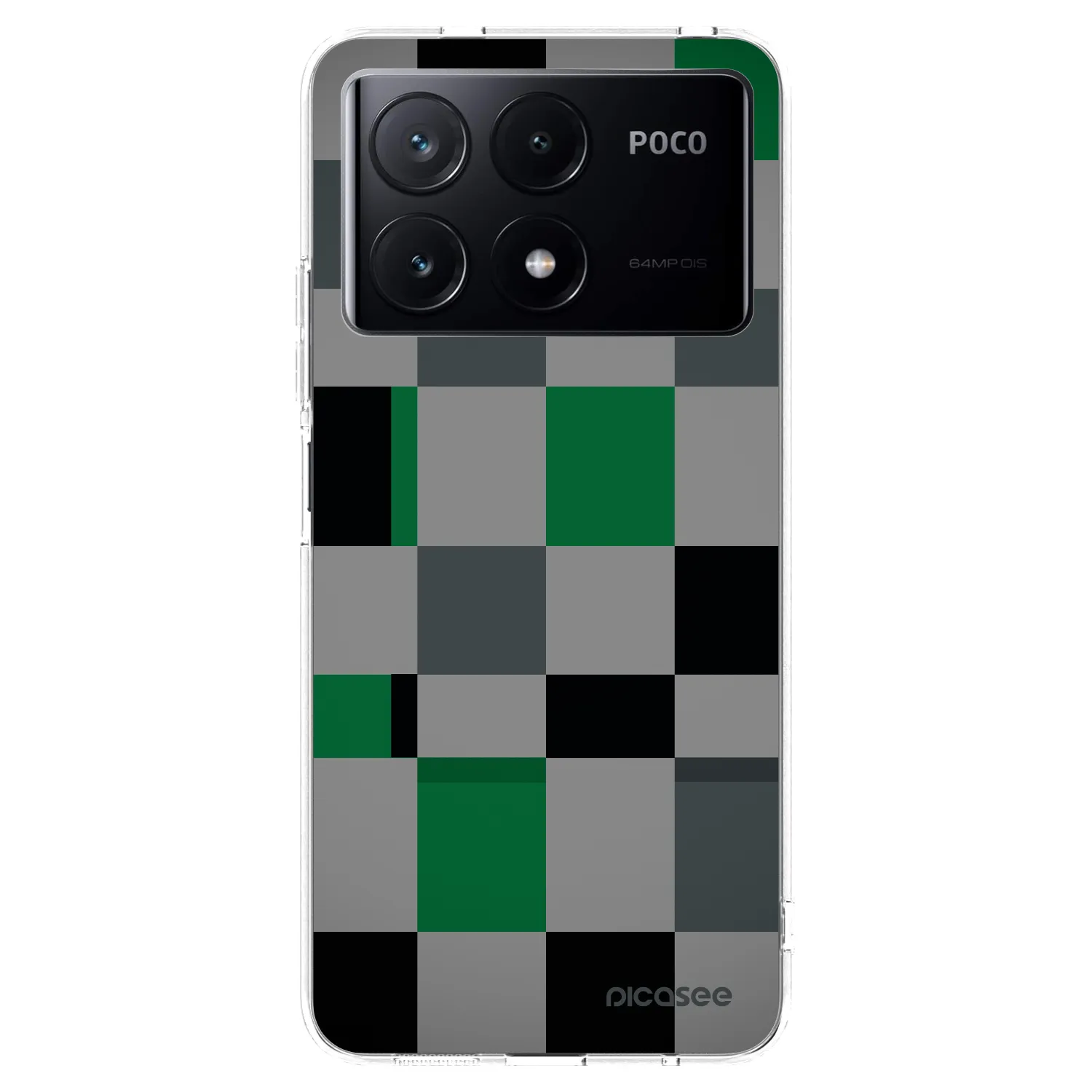 Picasee Xiaomi Poco X6 Pro Hülle - Transparentes Silikon - Block Grid