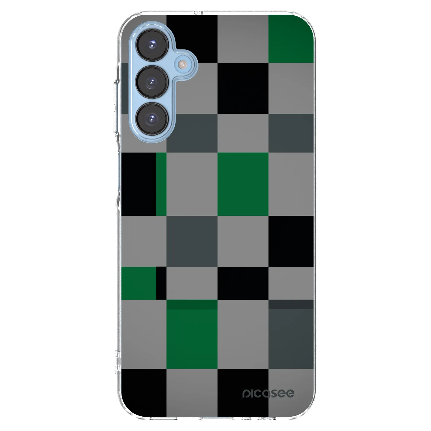 Picasee Samsung Galaxy A15 A156B 5G Hülle - Transparentes Silikon - Block Grid