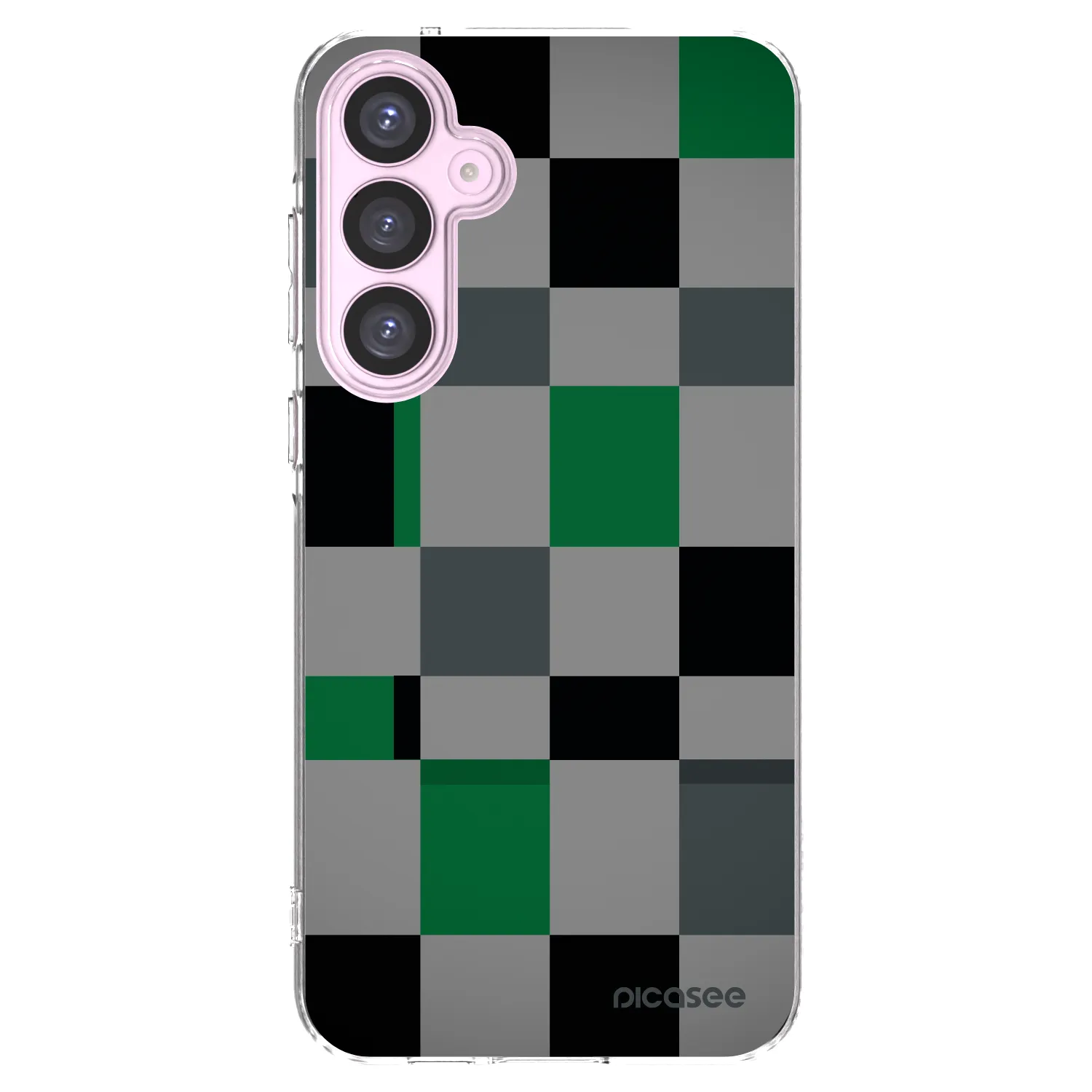 Picasee Samsung Galaxy A55 5G A556B Hülle - Transparentes Silikon - Block Grid