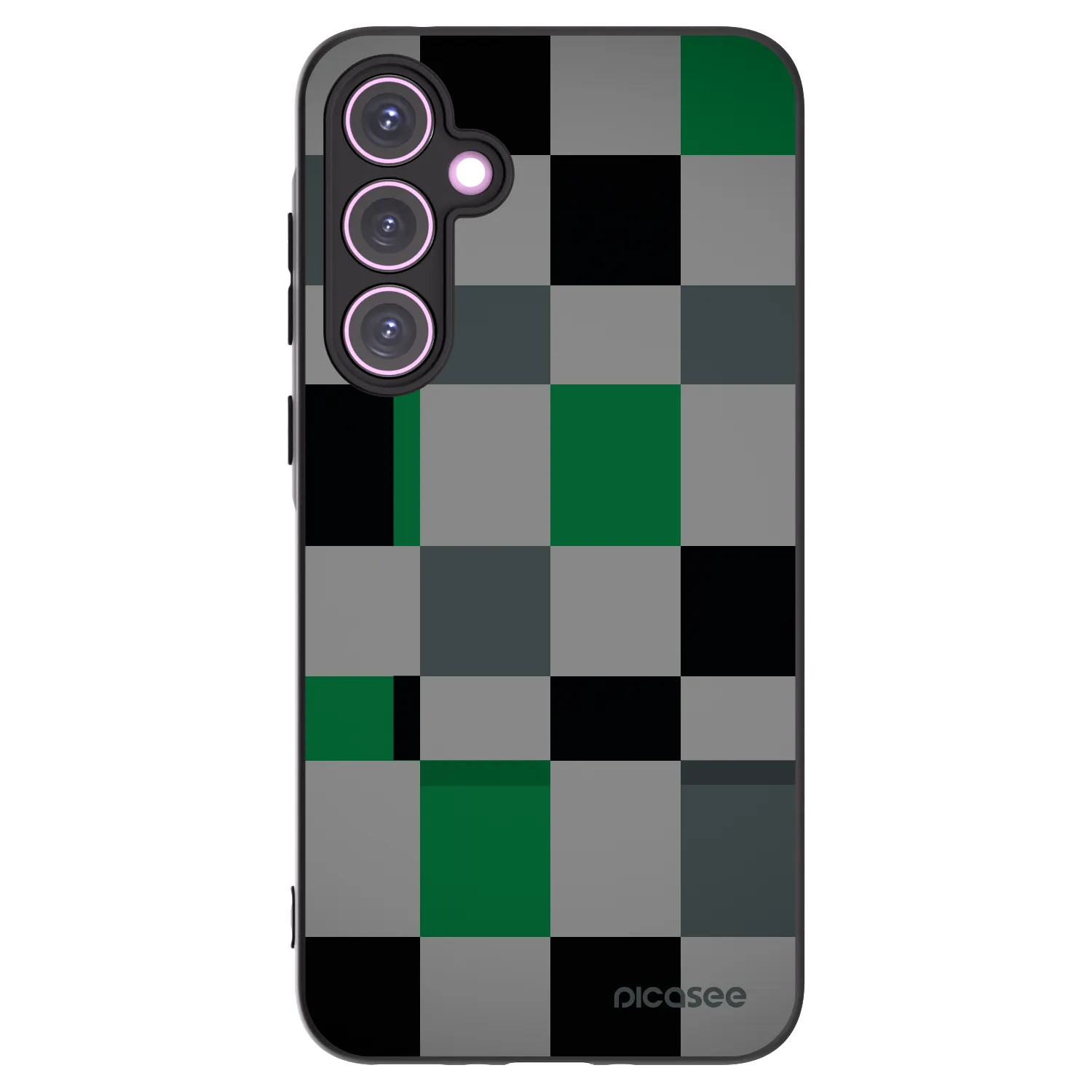 Picasee Samsung Galaxy A35 5G A356B Hülle - Schwarzes Silikon - Block Grid