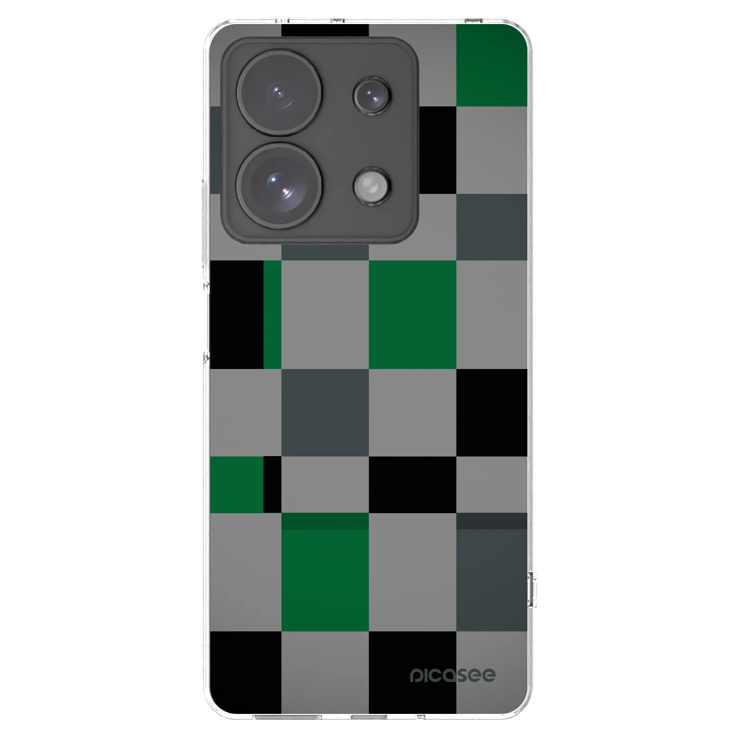 Picasee Xiaomi Redmi Note 13 Pro 4G Hülle - Transparentes Silikon - Block Grid