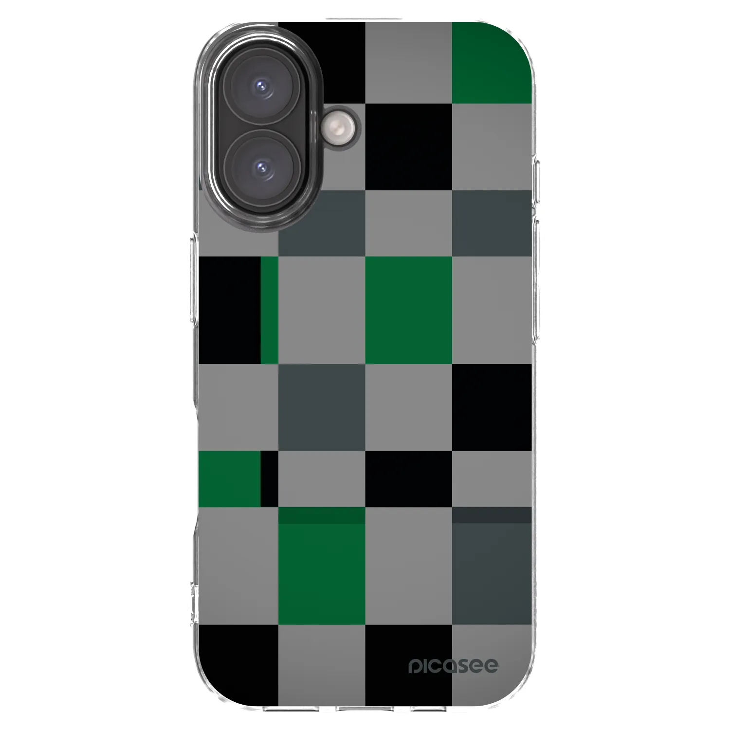 Picasee Apple iPhone 16 Hülle - Transparentes Silikon - Block Grid