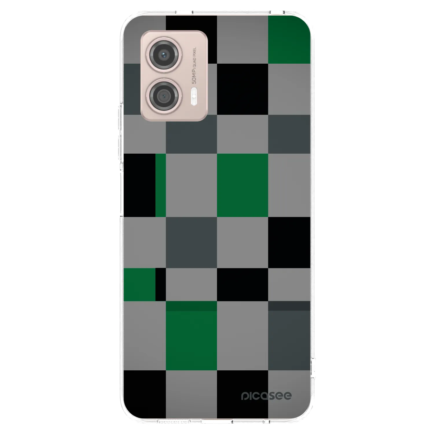 Picasee Motorola Moto G53 5G Hülle - Transparentes Silikon - Block Grid