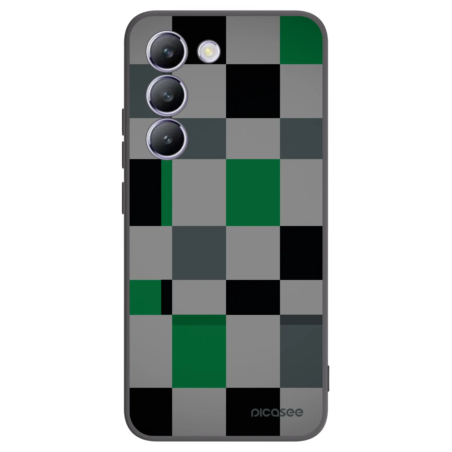 Picasee Vivo V40 SE 5G Hülle - Schwarzes Silikon - Block Grid