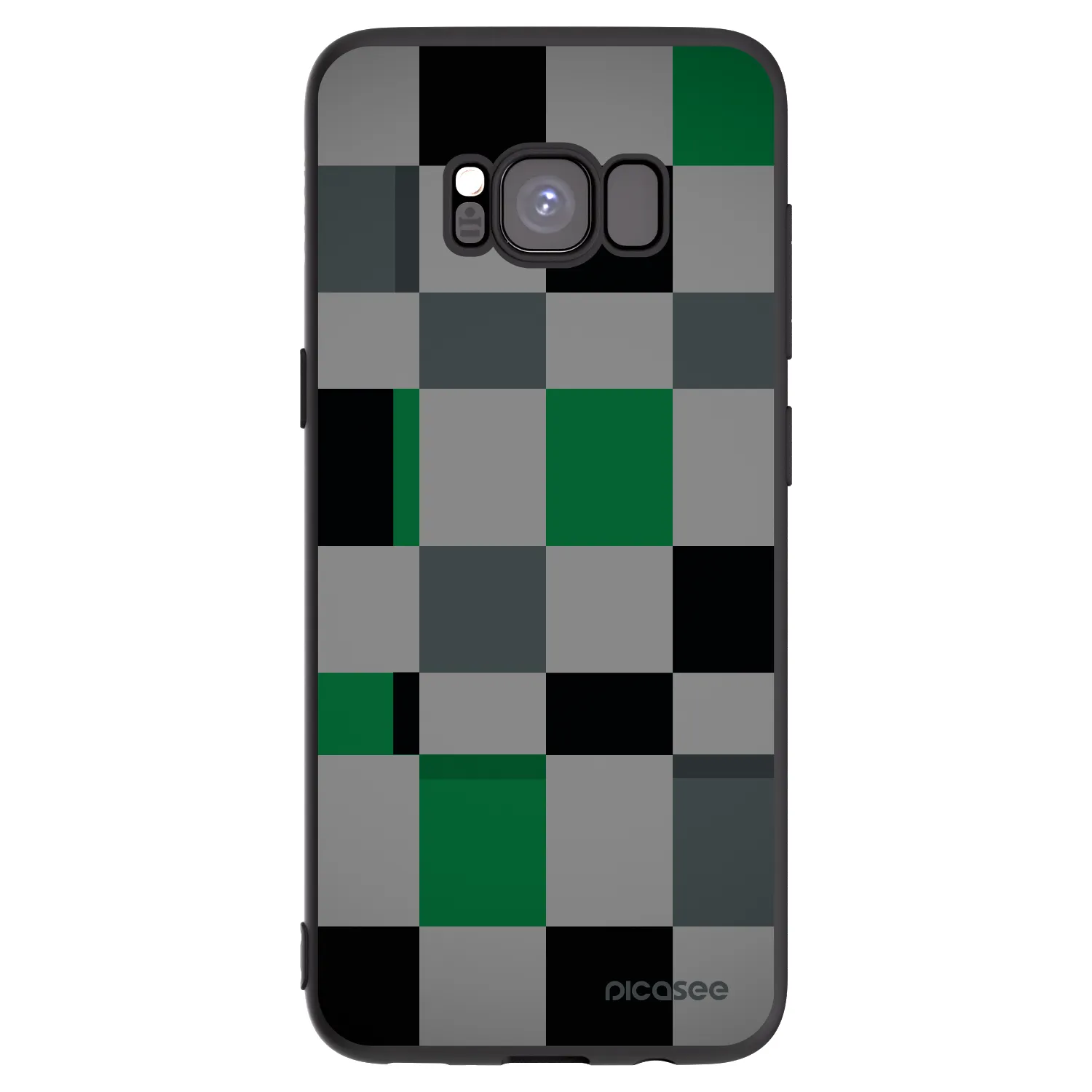 Picasee Samsung Galaxy S8 G950F Hülle - Schwarzes Silikon - Block Grid