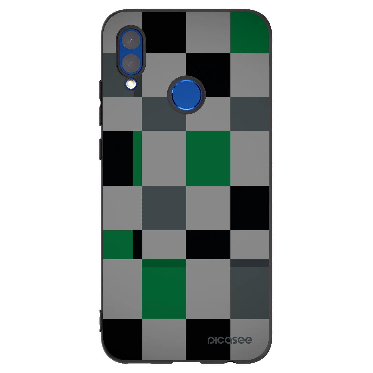 Picasee Honor 10 Lite Hülle - Schwarzes Silikon - Block Grid