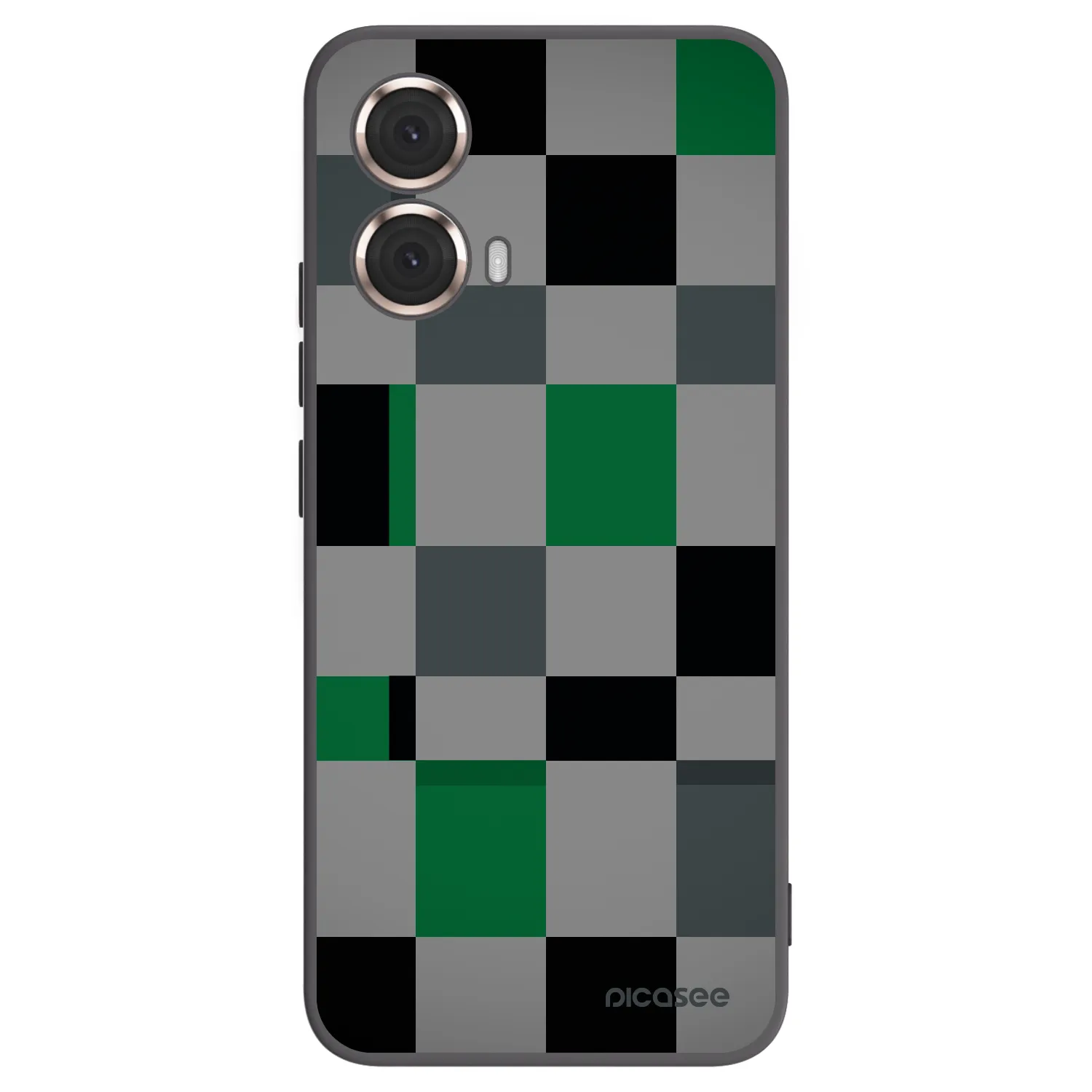 Picasee Motorola Moto G85 Hülle - Schwarzes Silikon - Block Grid