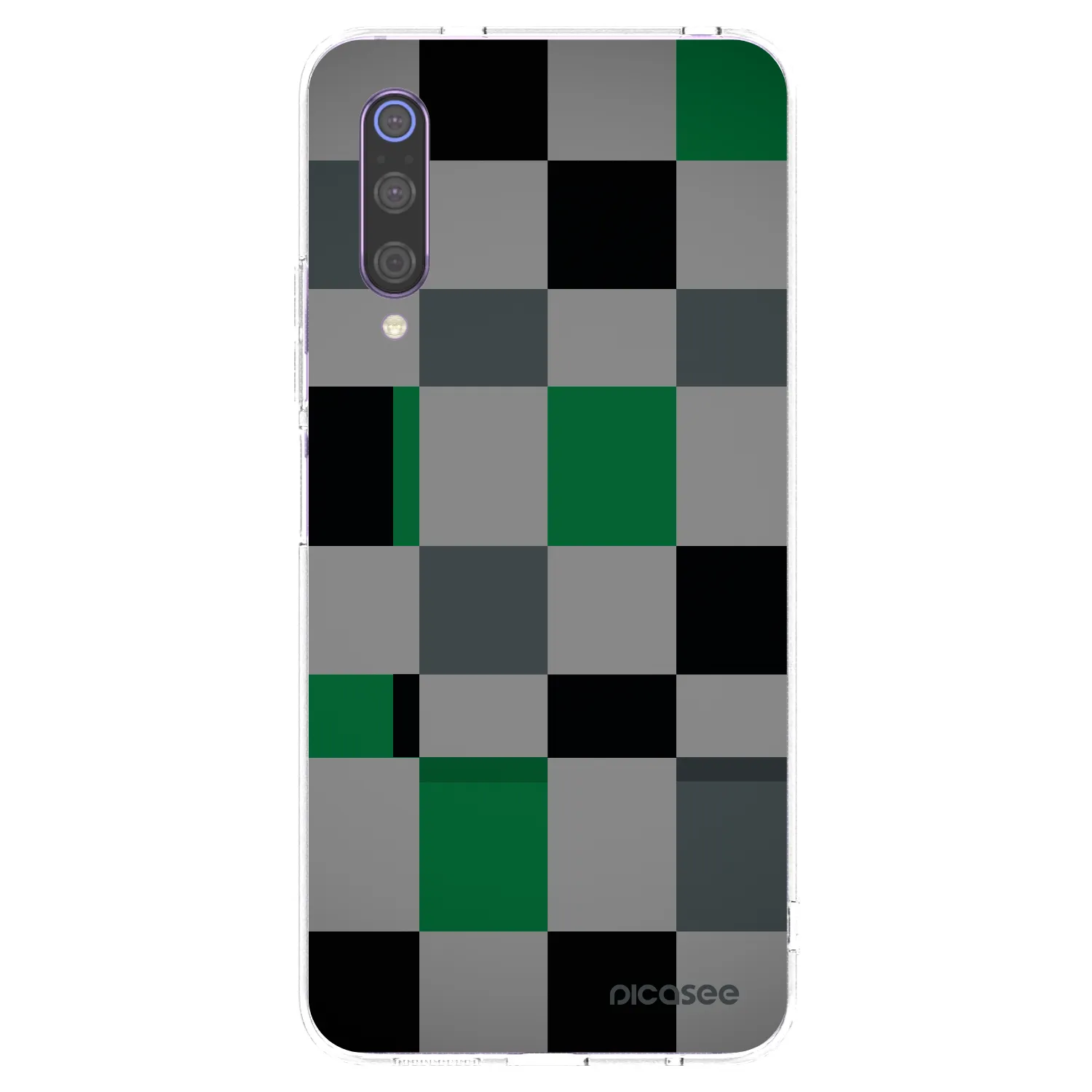 Picasee Xiaomi Mi 9 Hülle - Transparentes Silikon - Block Grid