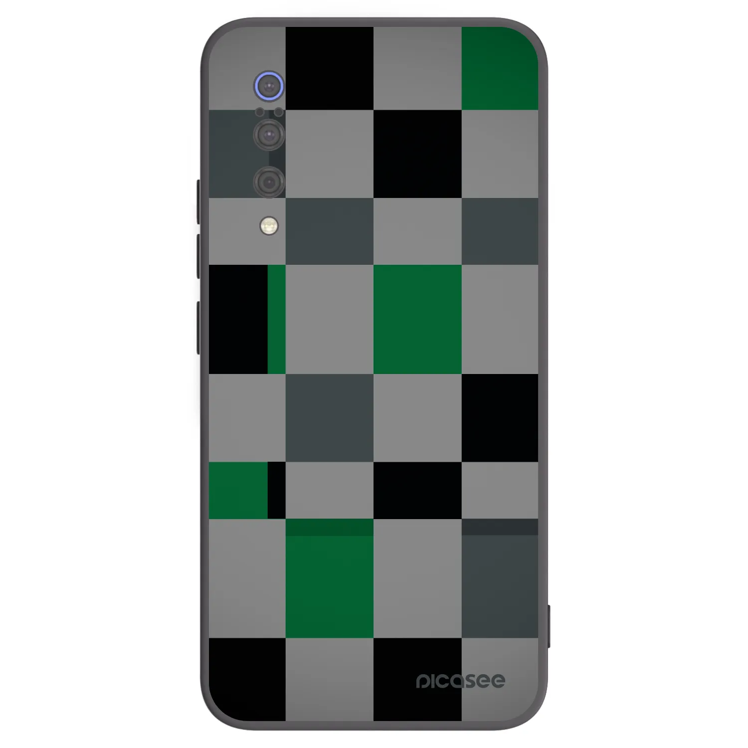 Picasee Xiaomi Mi 9 Hülle - Schwarzes Silikon - Block Grid