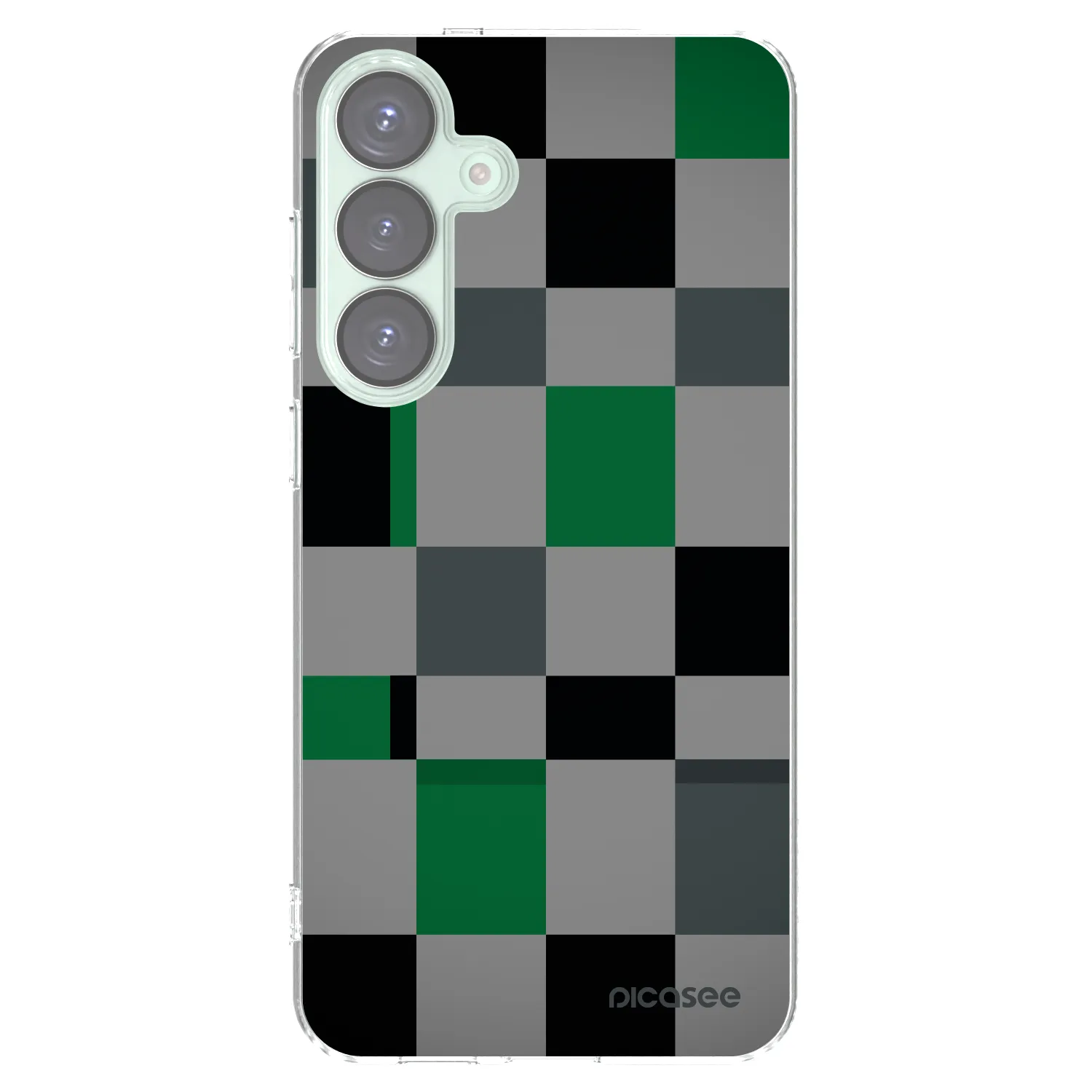 Picasee Samsung Galaxy S25+ 5G Hülle - Transparentes Silikon - Block Grid