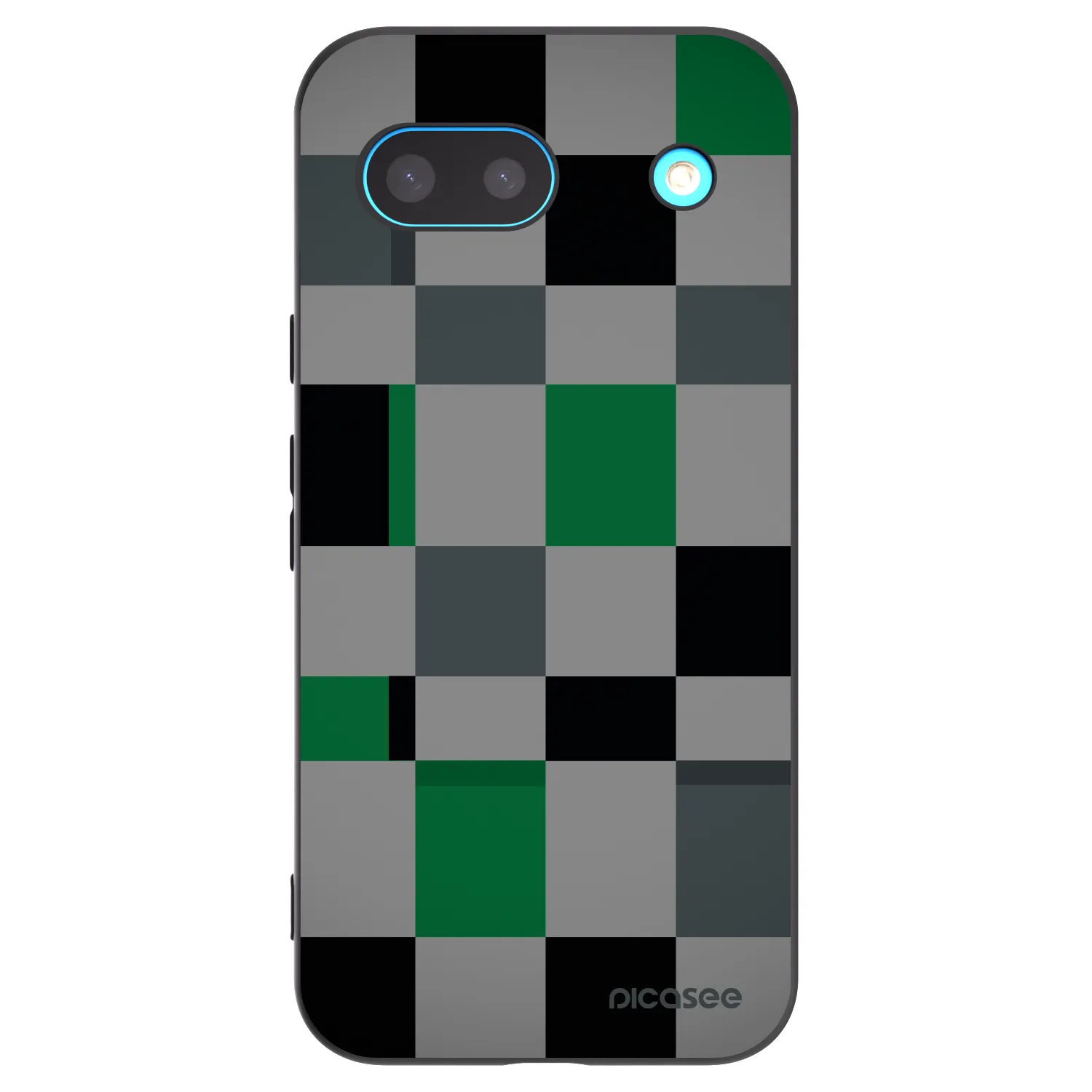 Picasee Google Pixel 8 Hülle - Schwarzes Silikon - Block Grid