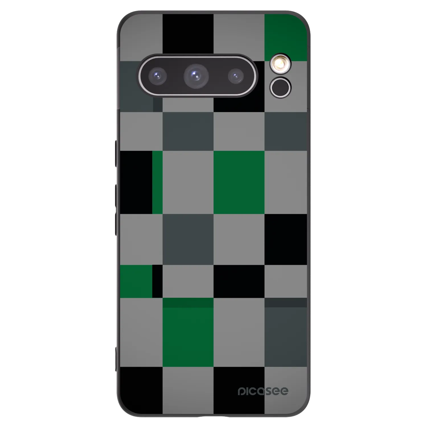 Picasee Google Pixel 8 Pro Hülle - Schwarzes Silikon - Block Grid