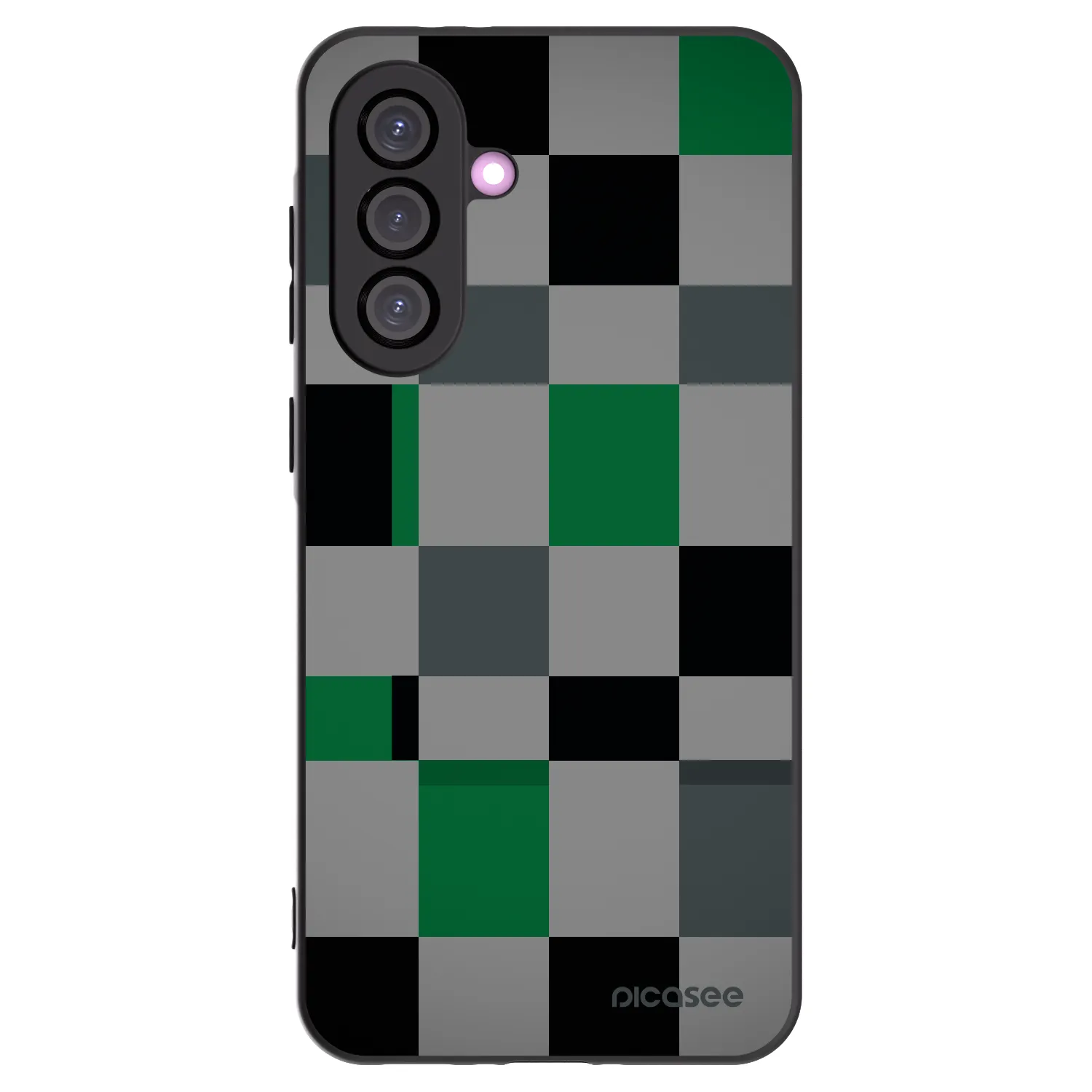 Picasee Samsung Galaxy A36 5G Hülle - Schwarzes Silikon - Block Grid