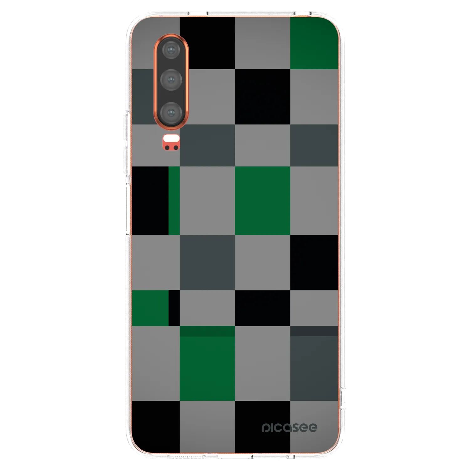 Picasee Huawei P30 Hülle - Transparentes Silikon - Block Grid