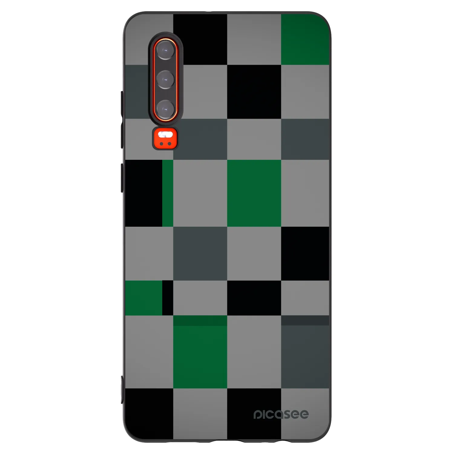 Picasee Huawei P30 Hülle - Schwarzes Silikon - Block Grid