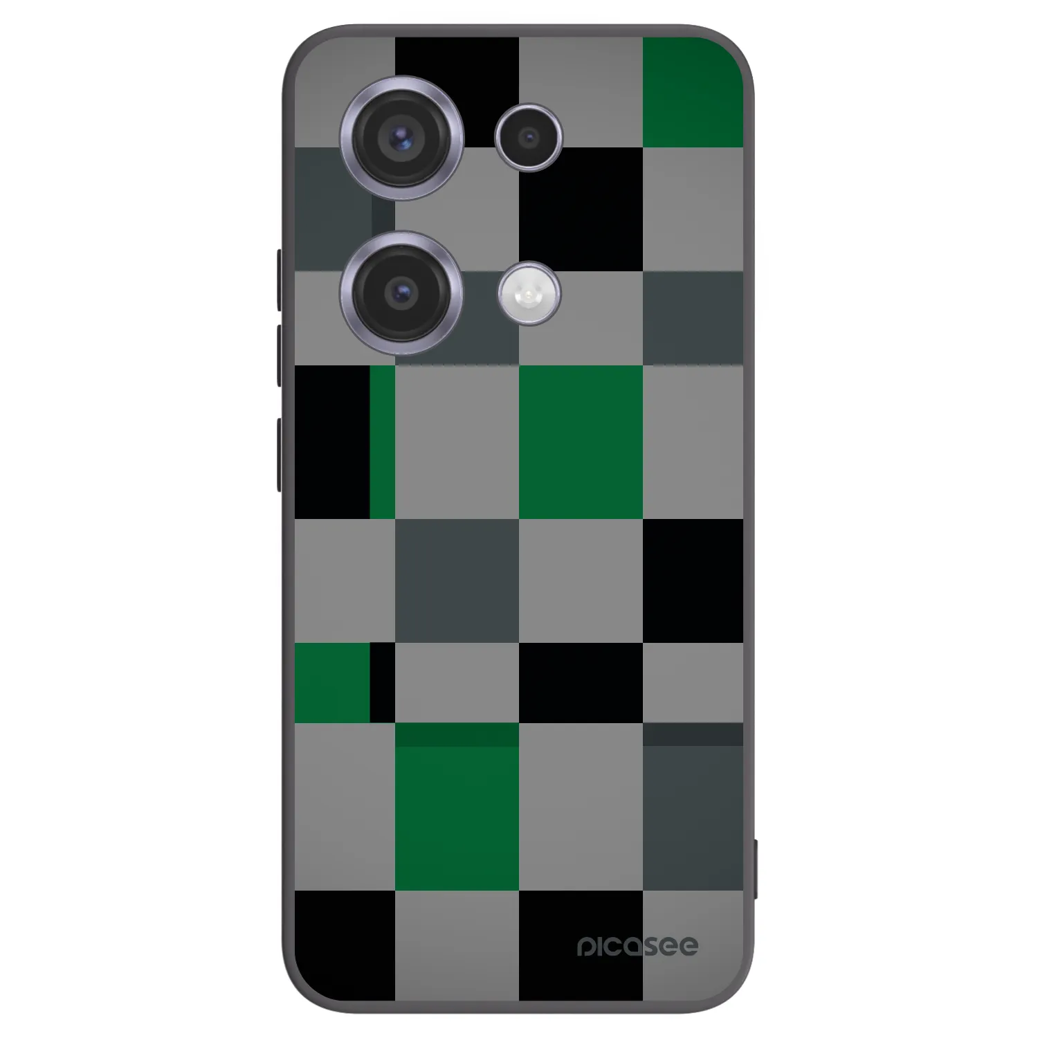 Picasee Xiaomi Redmi Note 14S Hülle - Schwarzes Silikon - Block Grid