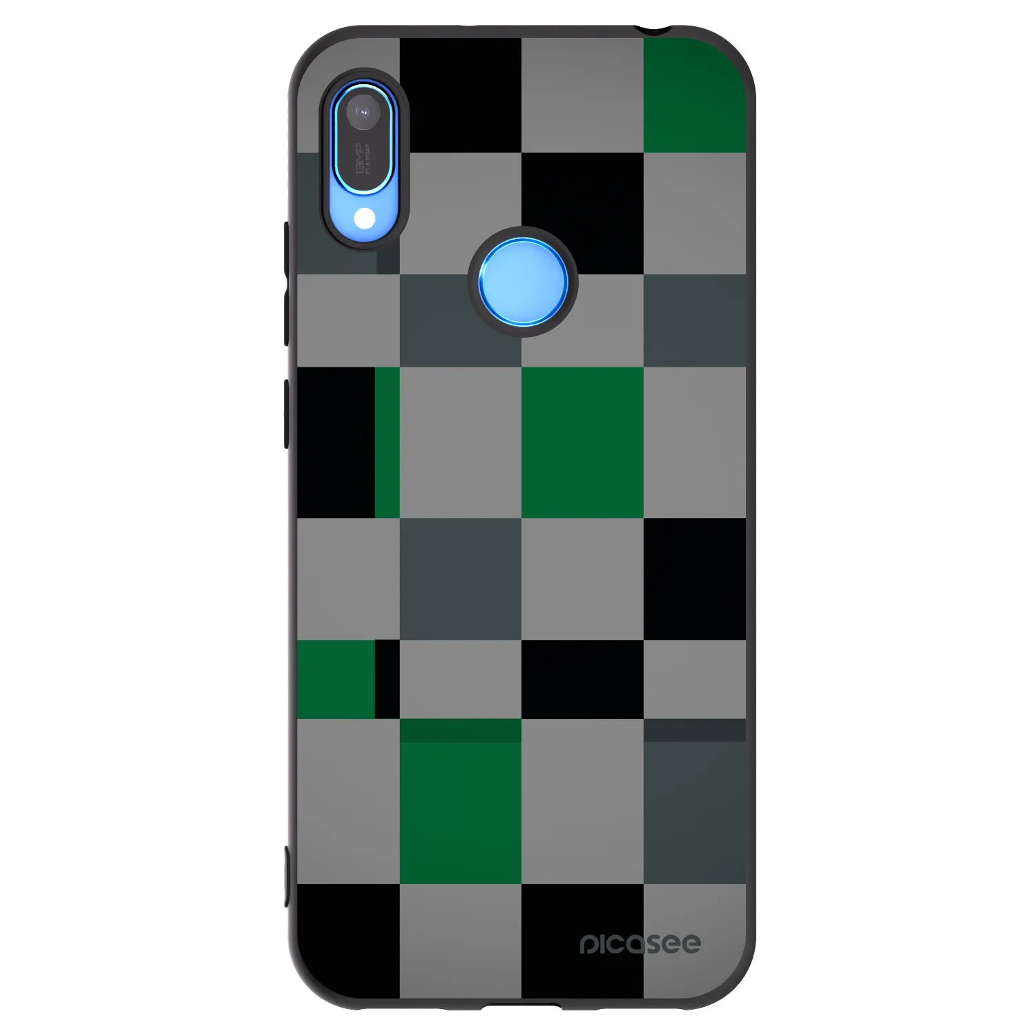 Picasee Huawei Y6 2019 Hülle - Schwarzes Silikon - Block Grid