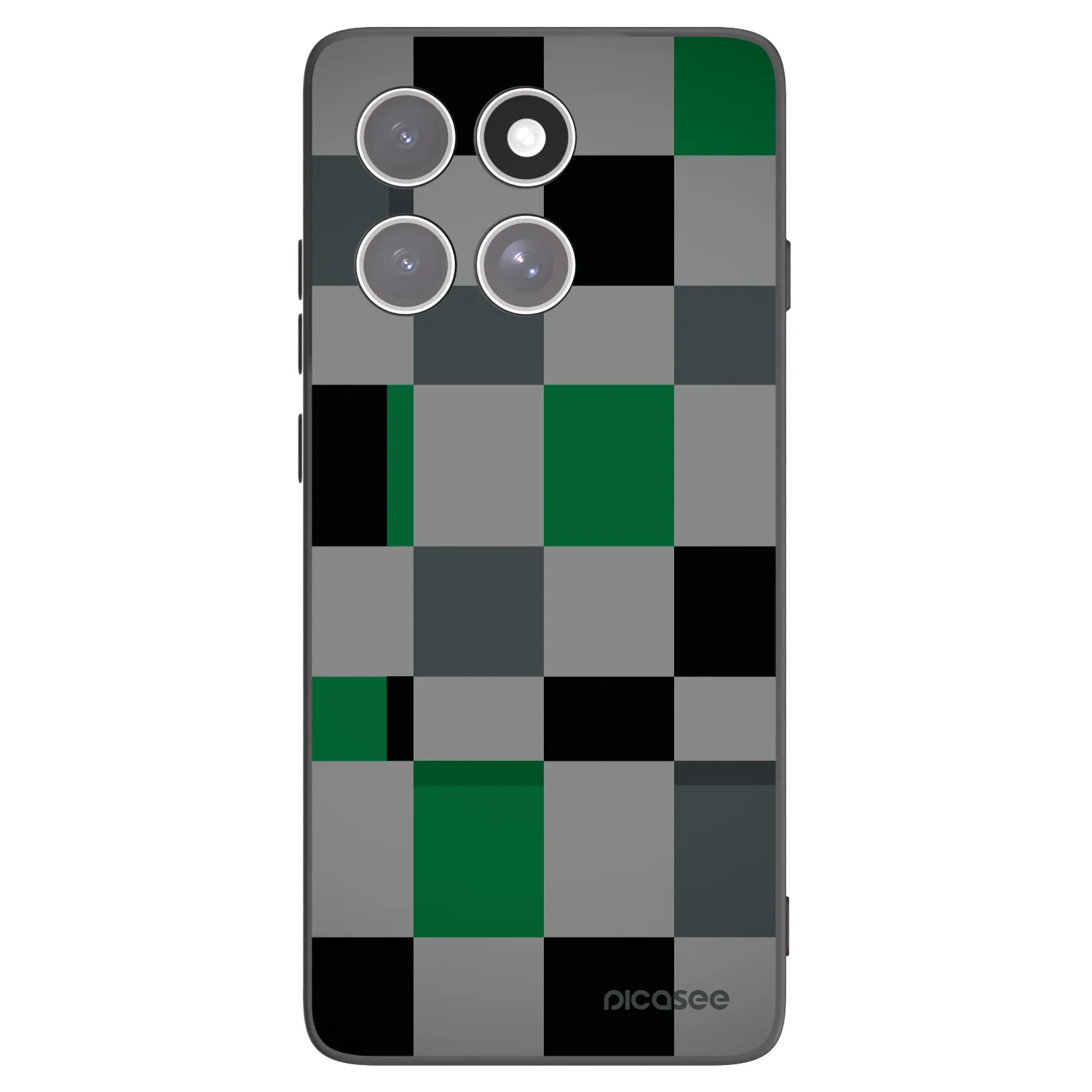 Picasee Motorola Edge 60 Pro Hülle - Schwarzes Silikon - Block Grid