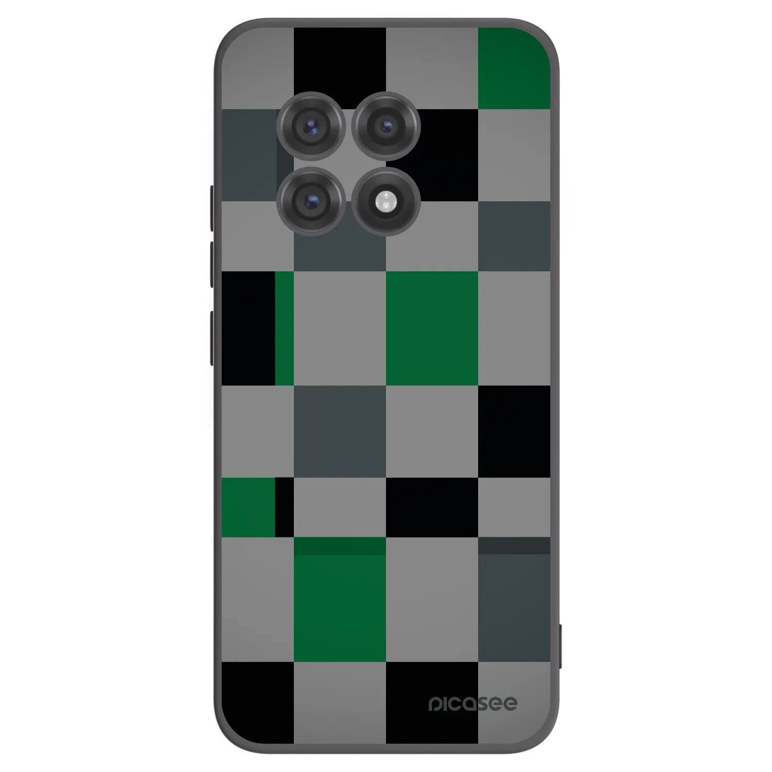 Picasee OnePlus 13R 5G Hülle - Schwarzes Silikon - Block Grid