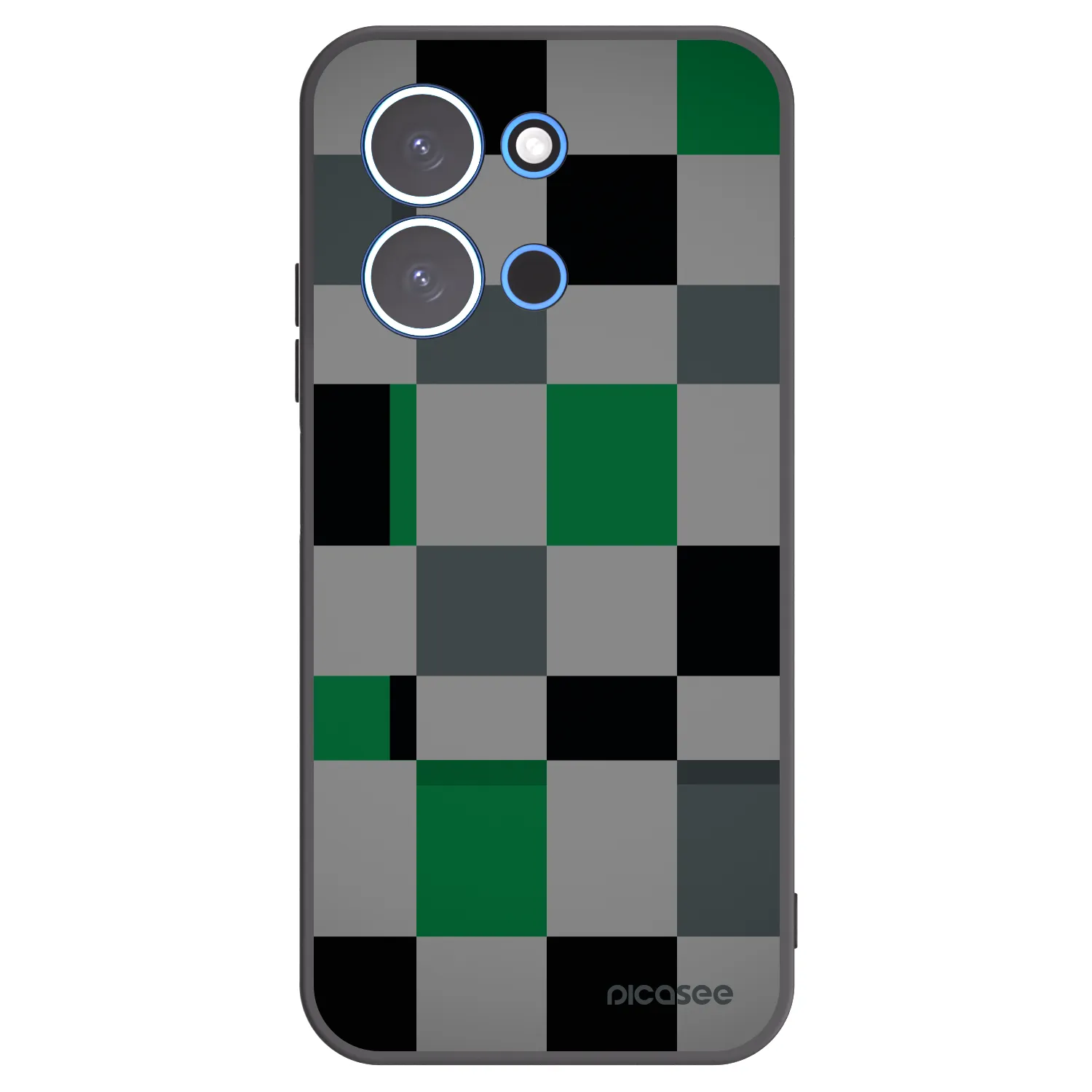 Picasee Xiaomi Redmi 15C 4G Hülle - Schwarzes Silikon - Block Grid