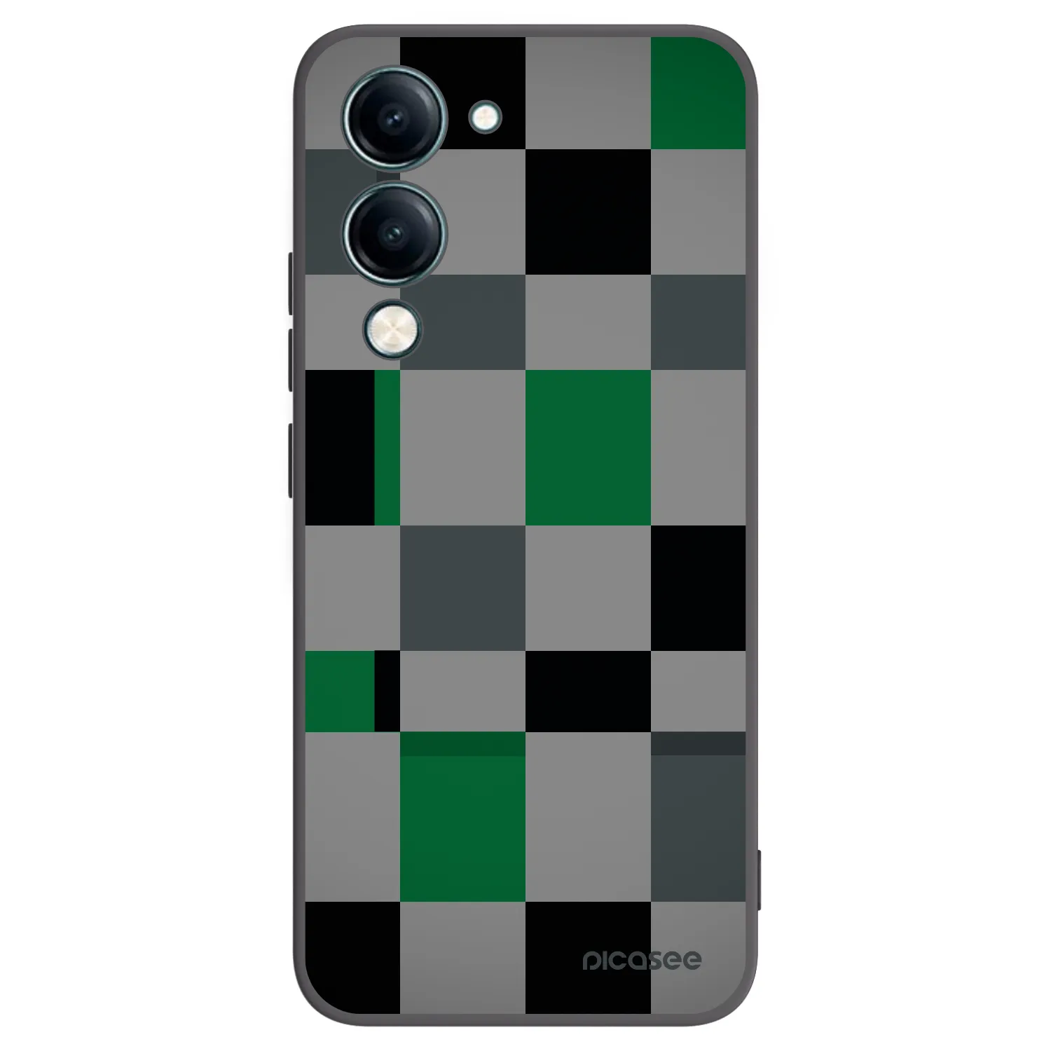 Picasee Vivo Y29s 5G Hülle - Schwarzes Silikon - Block Grid