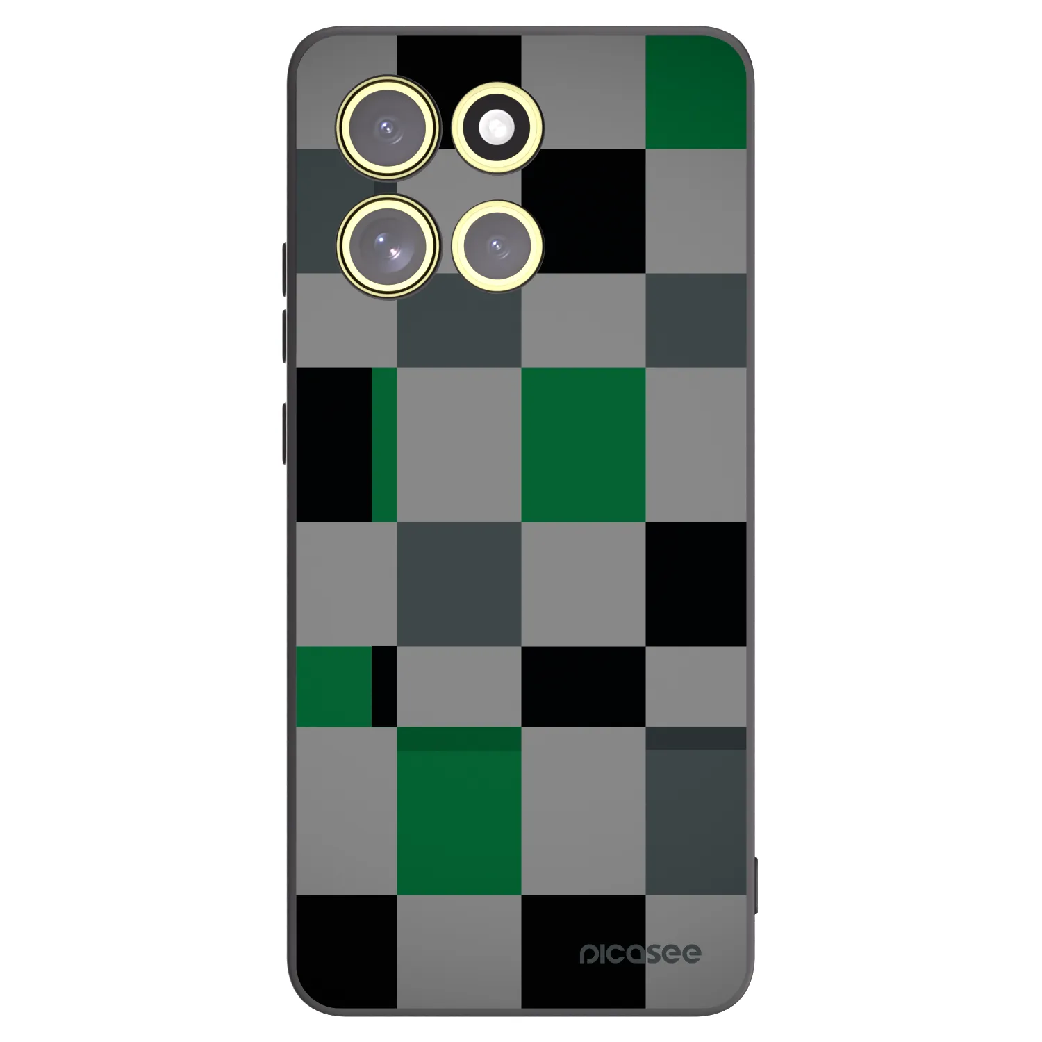 Picasee Motorola Moto G86 Power 5G Hülle - Schwarzes Silikon - Block Grid