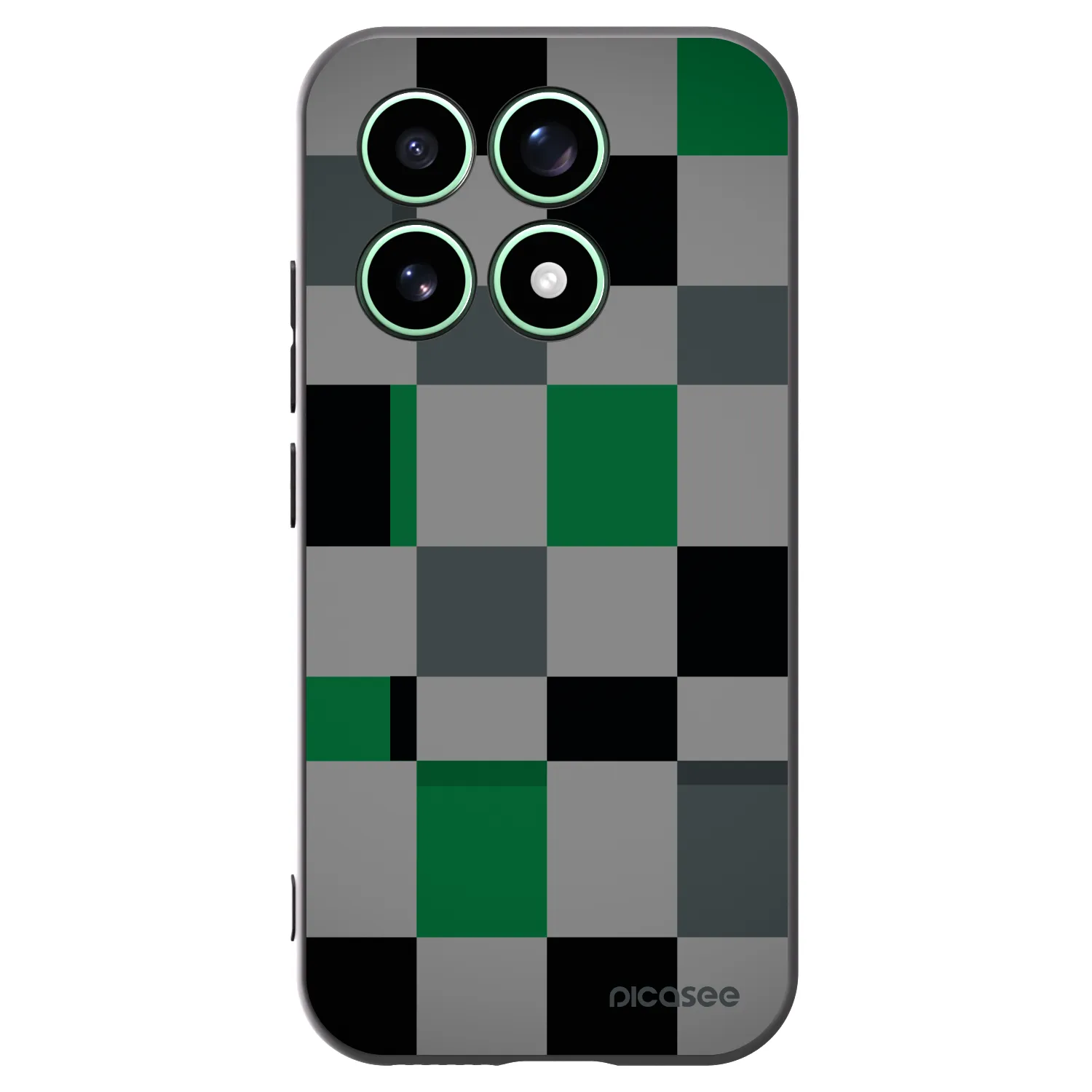 Picasee Xiaomi 17 Hülle - Schwarzes Silikon - Block Grid
