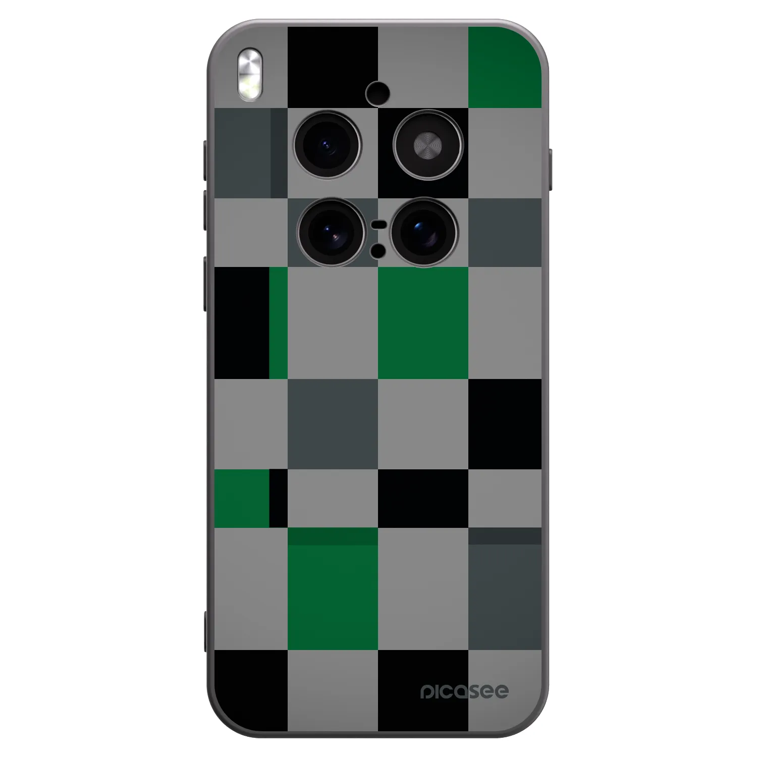 Picasee Vivo X300 Pro Hülle - Schwarzes Silikon - Block Grid