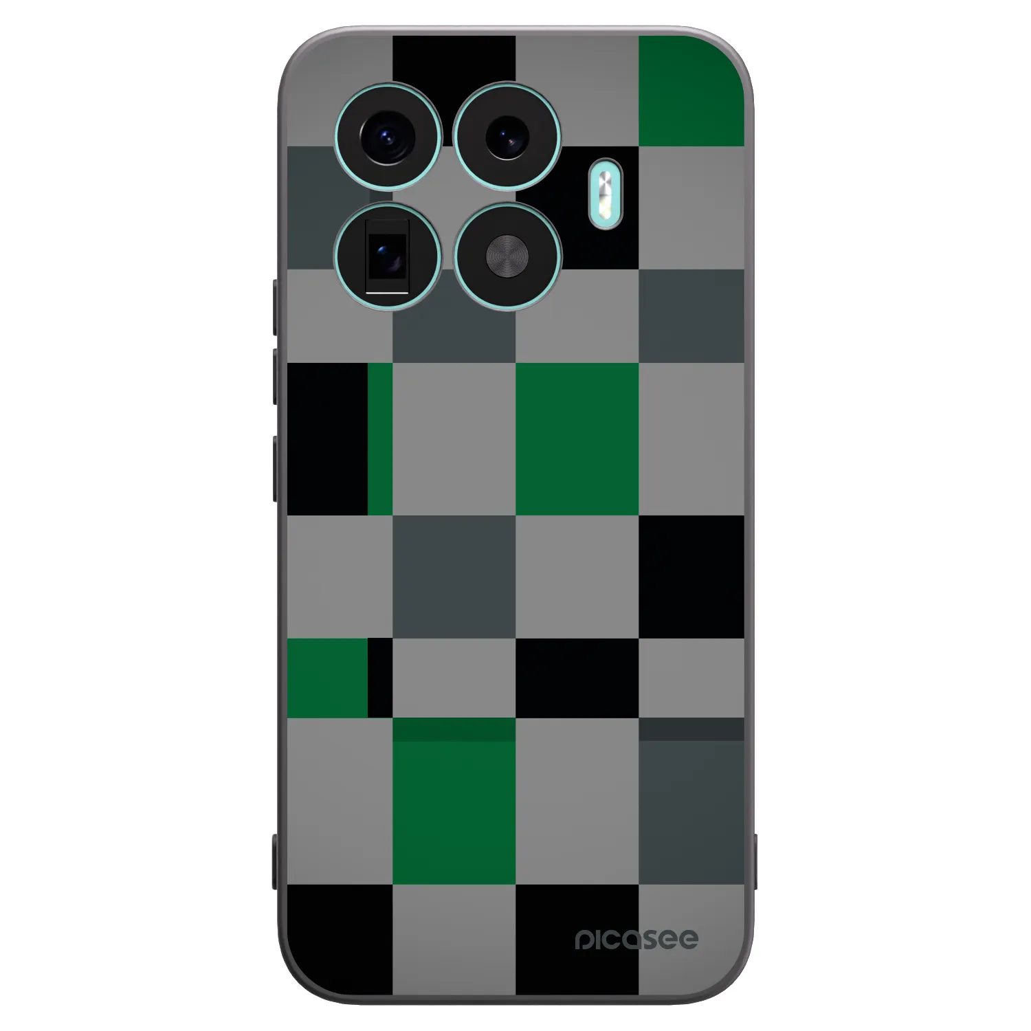 Picasee Xiaomi 17T Pro Hülle - Schwarzes Silikon - Block Grid