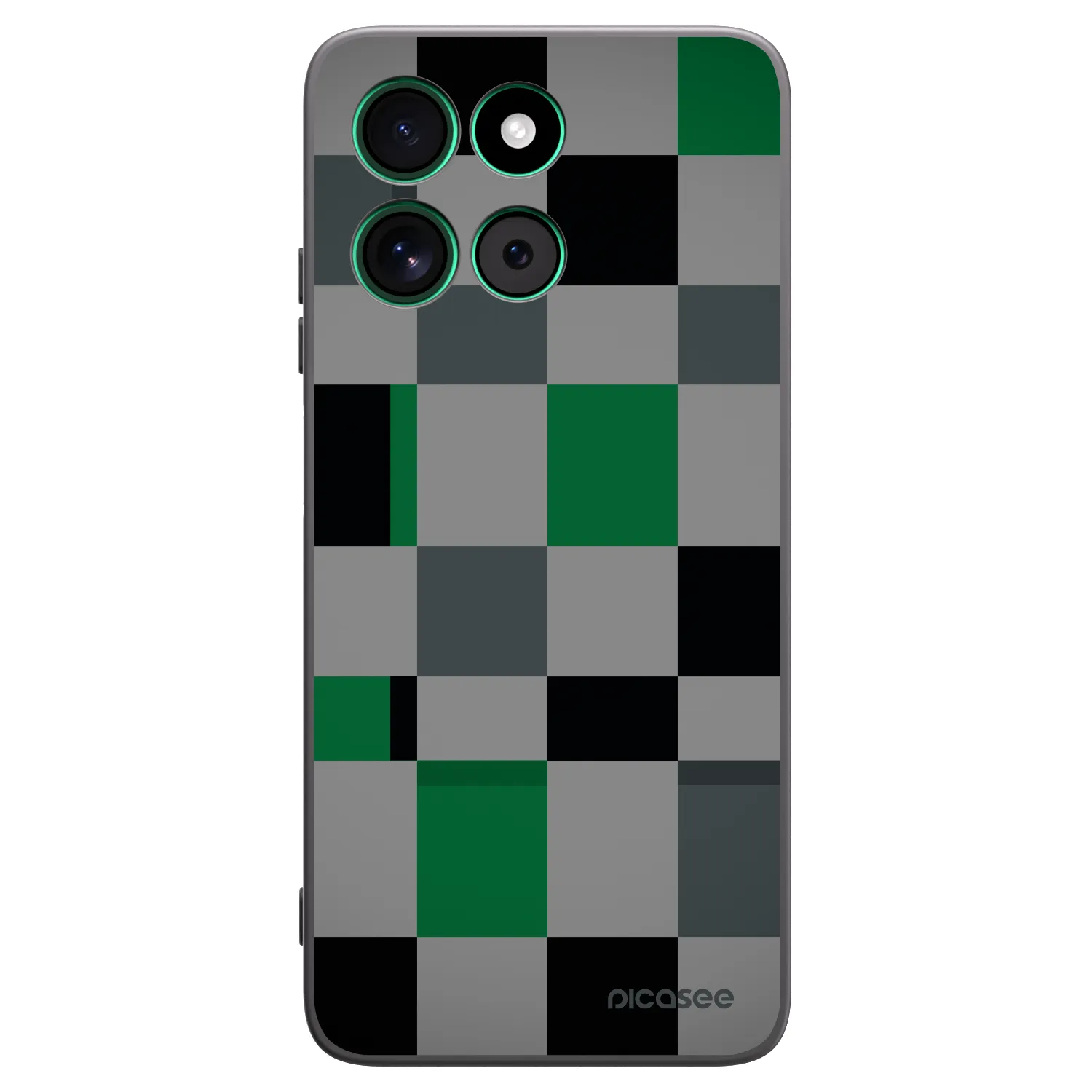 Picasee Motorola Moto G57 Power Hülle - Schwarzes Silikon - Block Grid