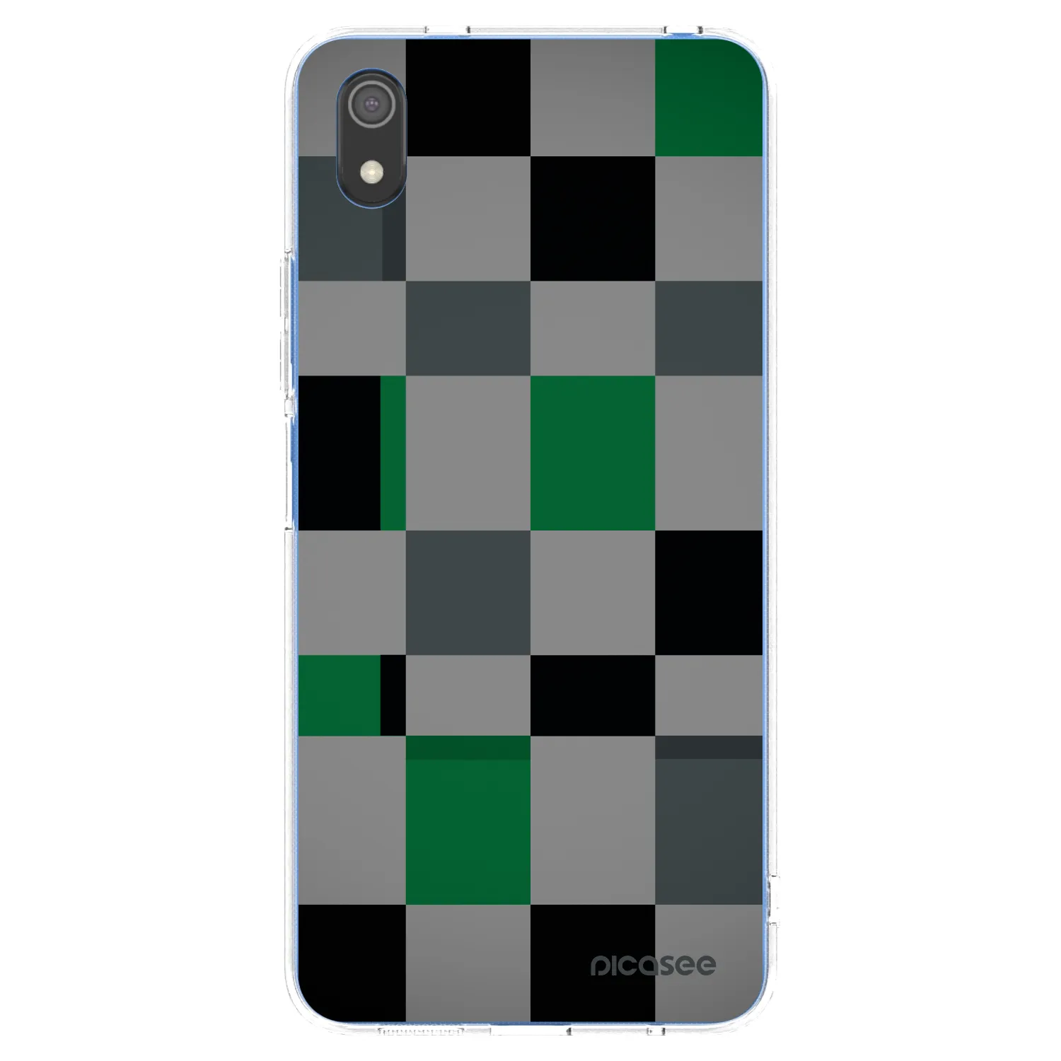 Picasee Xiaomi Redmi 7A Hülle - Transparentes Silikon - Block Grid