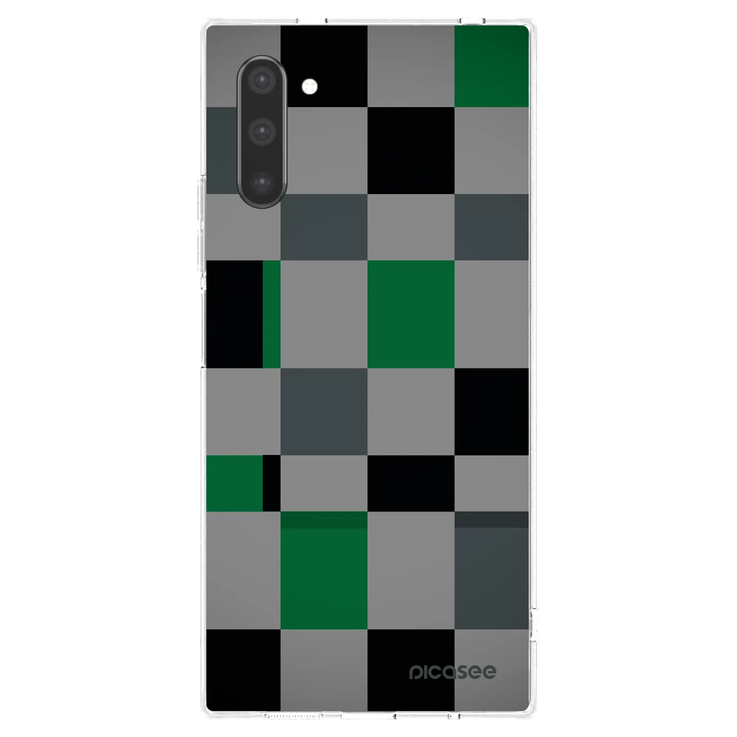 Picasee Samsung Galaxy Note 10 N970F Hülle - Transparentes Silikon - Block Grid