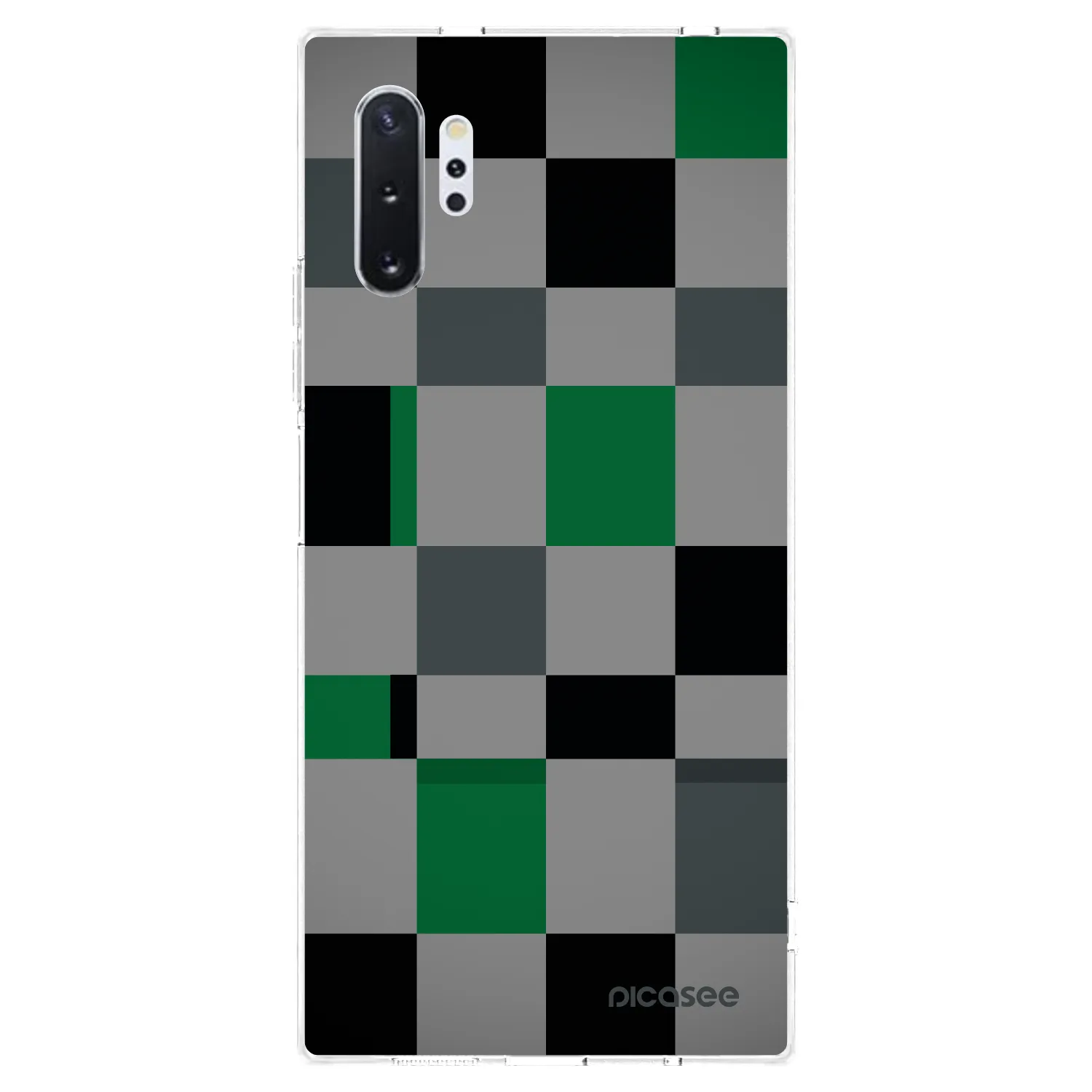 Picasee Samsung Galaxy Note 10+ N975F Hülle - Transparentes Silikon - Block Grid