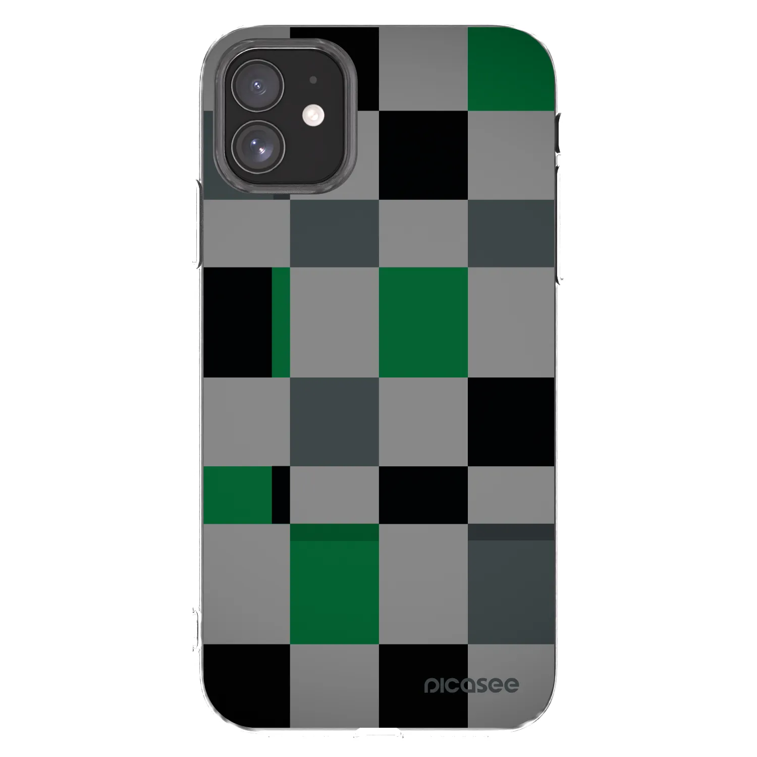 Picasee Apple iPhone 11 Hülle - Transparentes Silikon - Block Grid