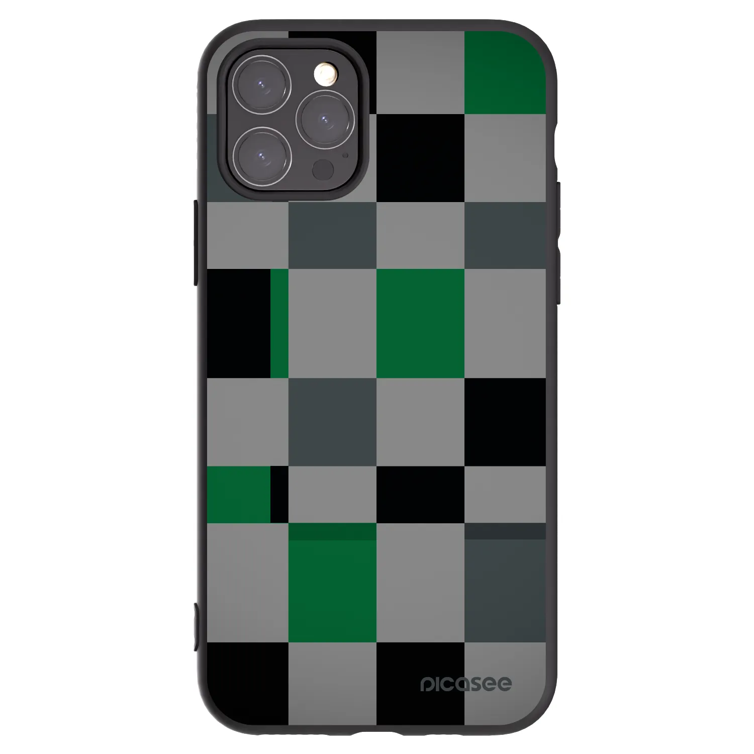 Picasee Apple iPhone 11 Pro Hülle - Schwarzes Silikon - Block Grid
