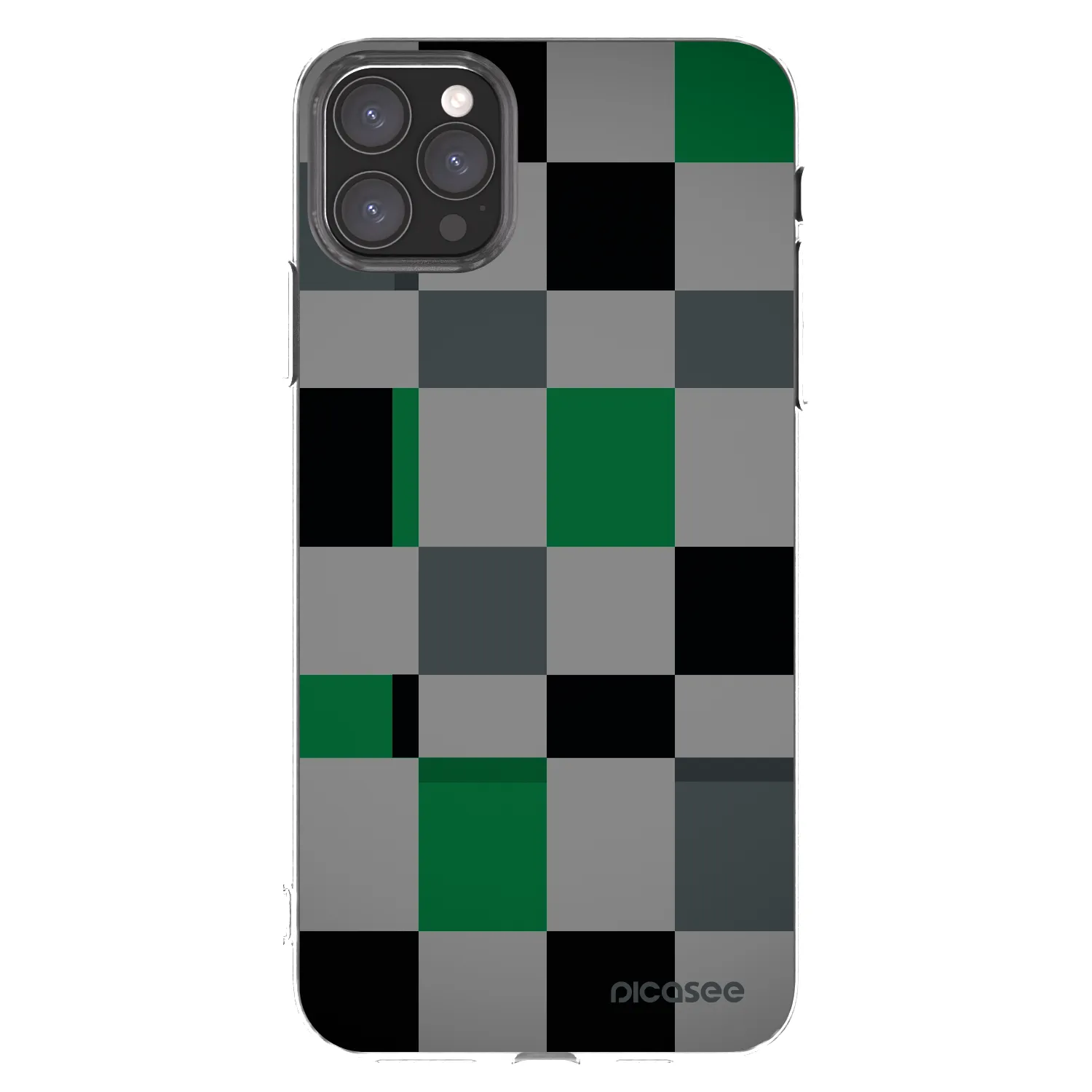 Picasee Apple iPhone 11 Pro Max Hülle - Transparentes Silikon - Block Grid