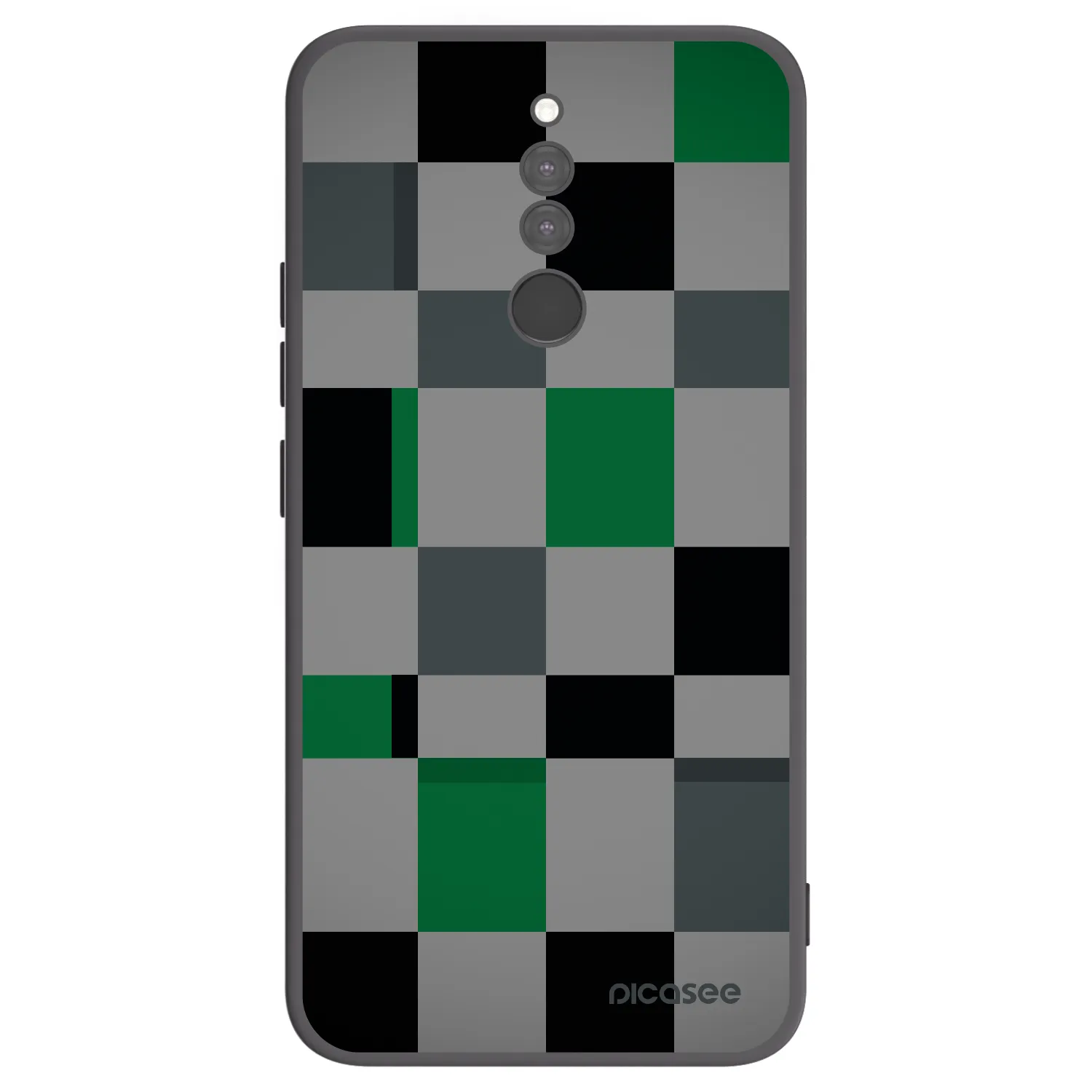 Picasee Xiaomi Redmi 8 Hülle - Schwarzes Silikon - Block Grid