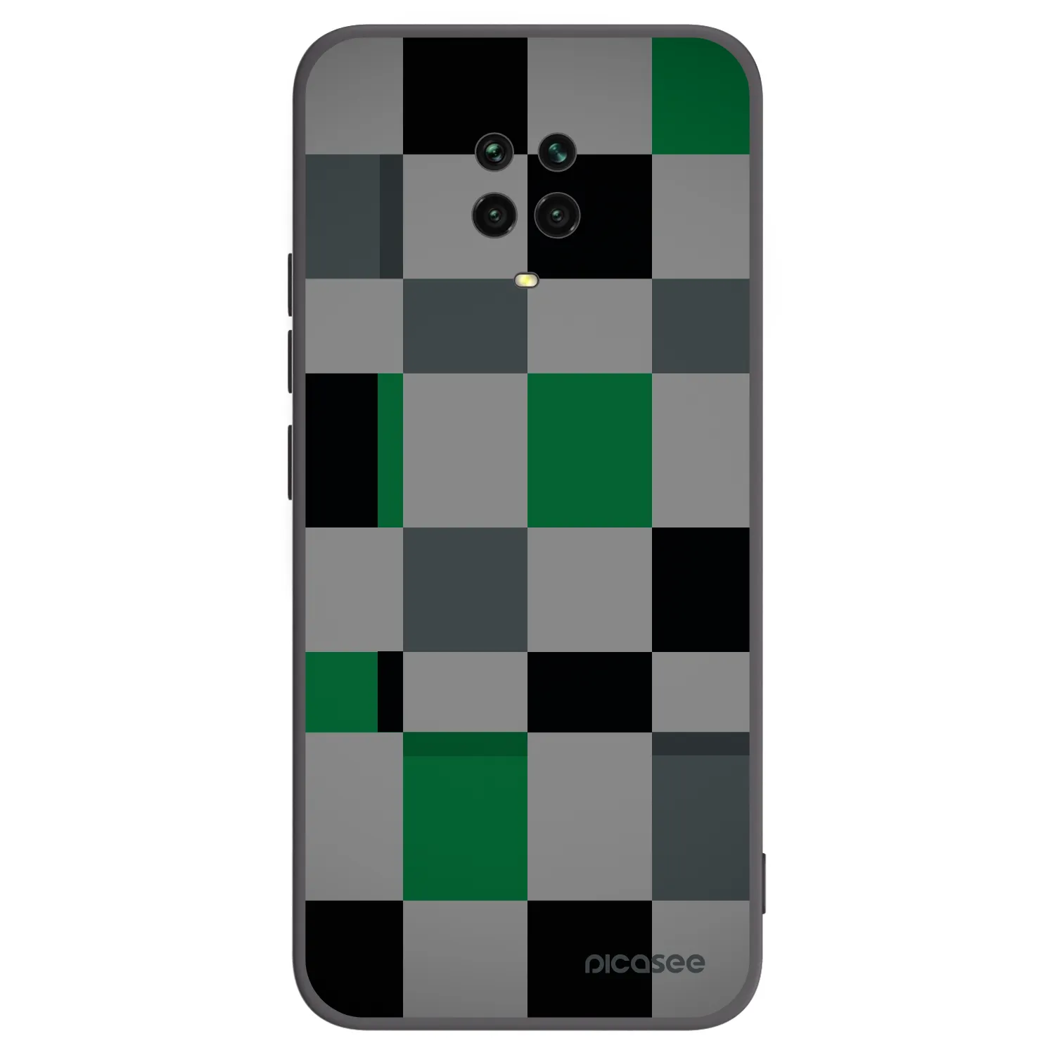 Picasee Xiaomi Redmi Note 9 Pro Hülle - Schwarzes Silikon - Block Grid