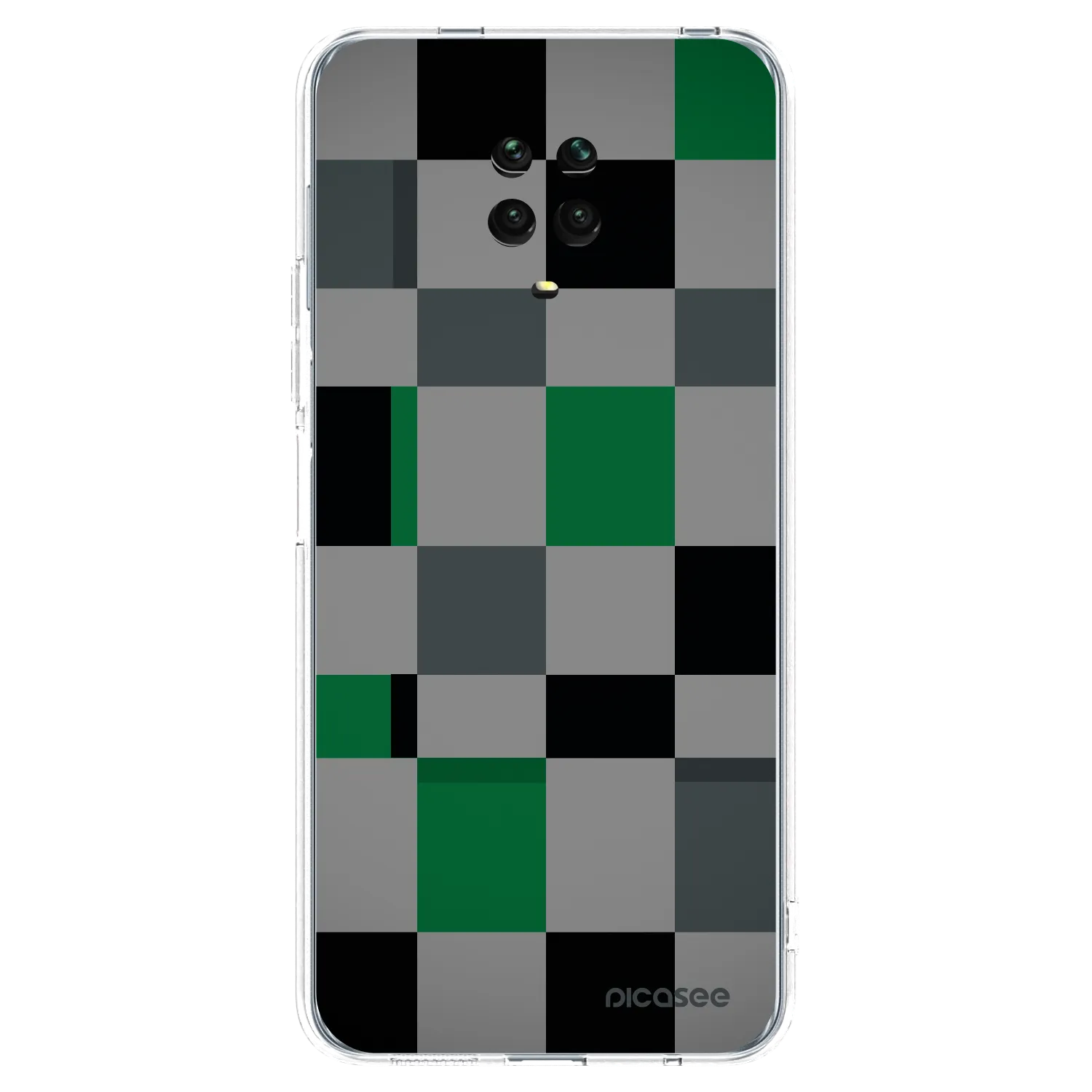 Picasee Xiaomi Redmi Note 9S Hülle - Transparentes Silikon - Block Grid