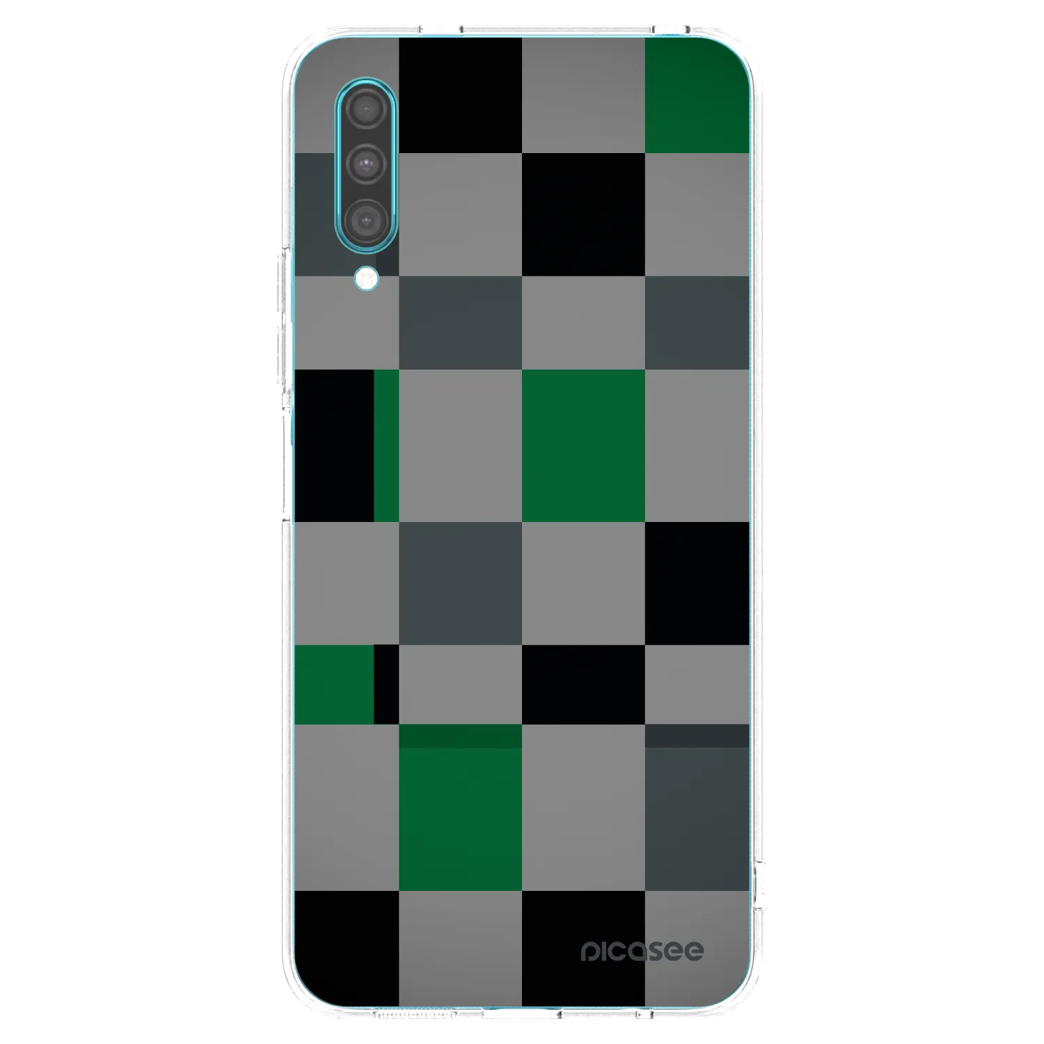 Picasee Samsung Galaxy A30s A307F Hülle - Transparentes Silikon - Block Grid