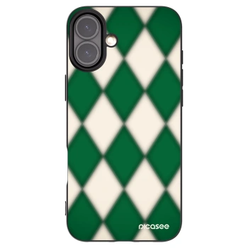 Picasee Apple iPhone 16 Plus Hülle - Schwarzes Silikon - Emerald Diamond
