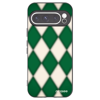 Picasee Google Pixel 9 Pro Hülle - Schwarzes Silikon - Emerald Diamond